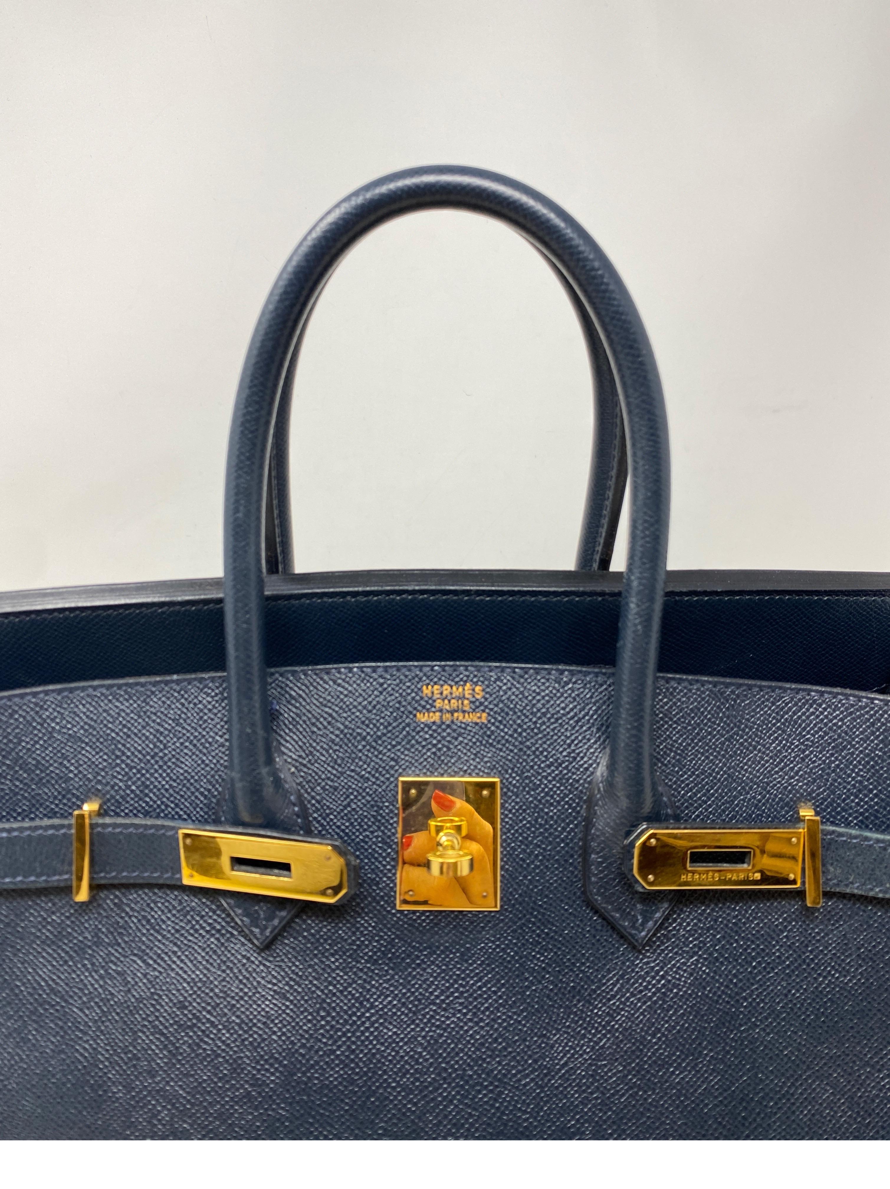 Women's or Men's Hermes Birkin Navy Bag 35