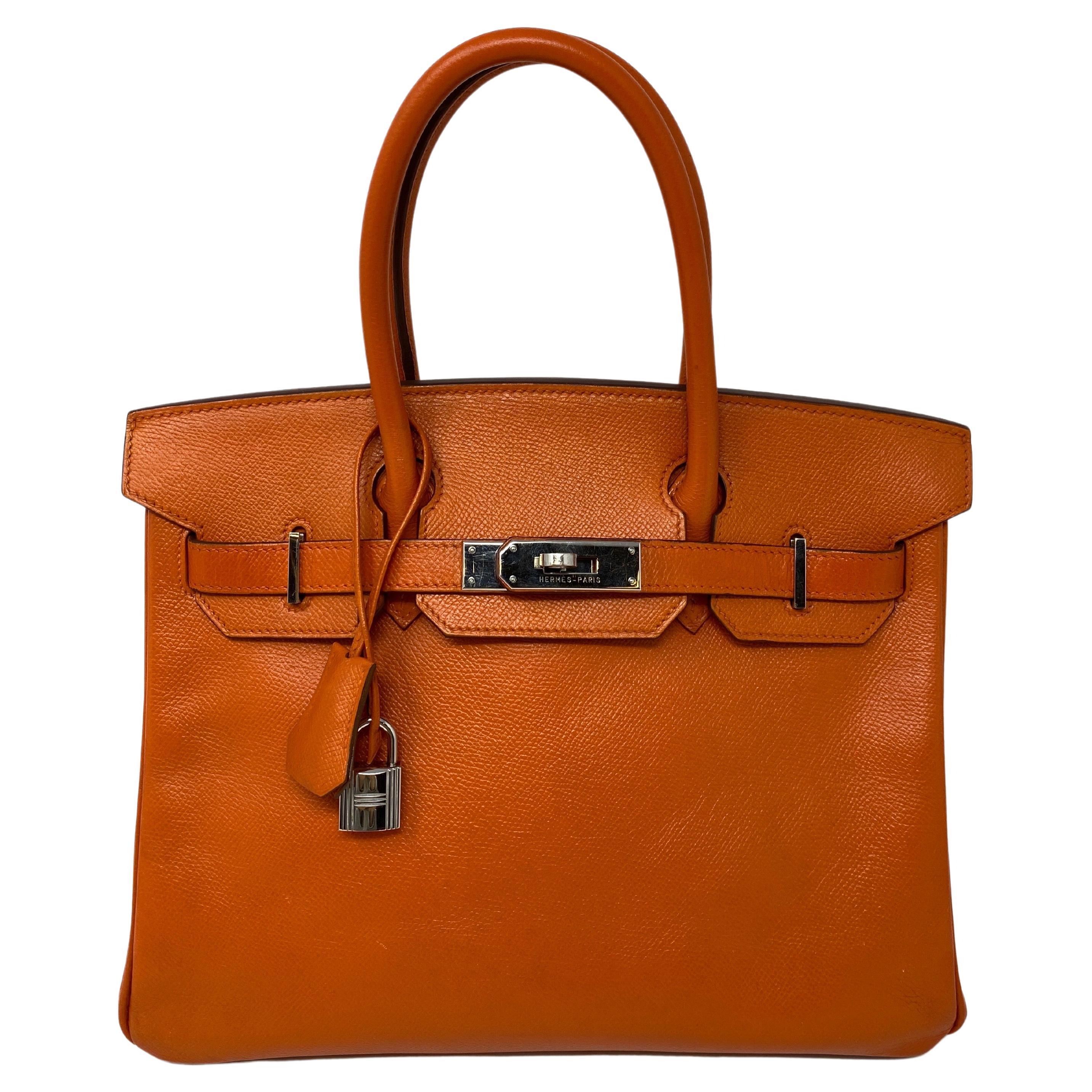 Hermès Birkin Bag 35cm Orange Epsom Leather with Gold Hardware Stamp Q