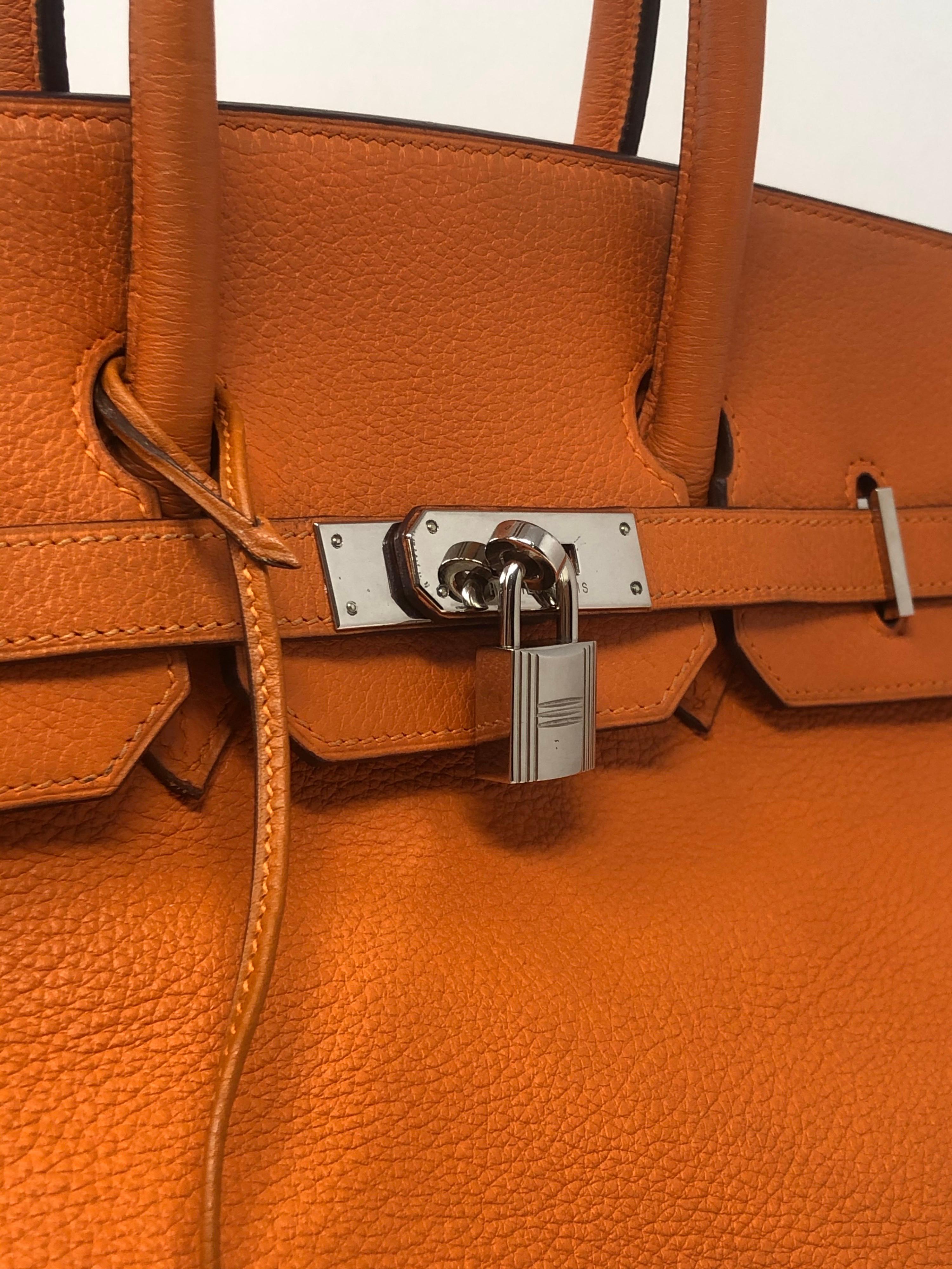 Hermes Birkin Orange 35 Bag  In Good Condition In Athens, GA