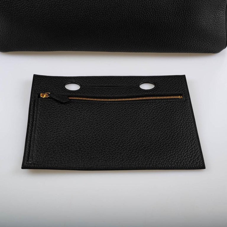 Hermès Birkin Pochette Backpocket Black Togo with Gold Hardware En vente  sur 1stDibs
