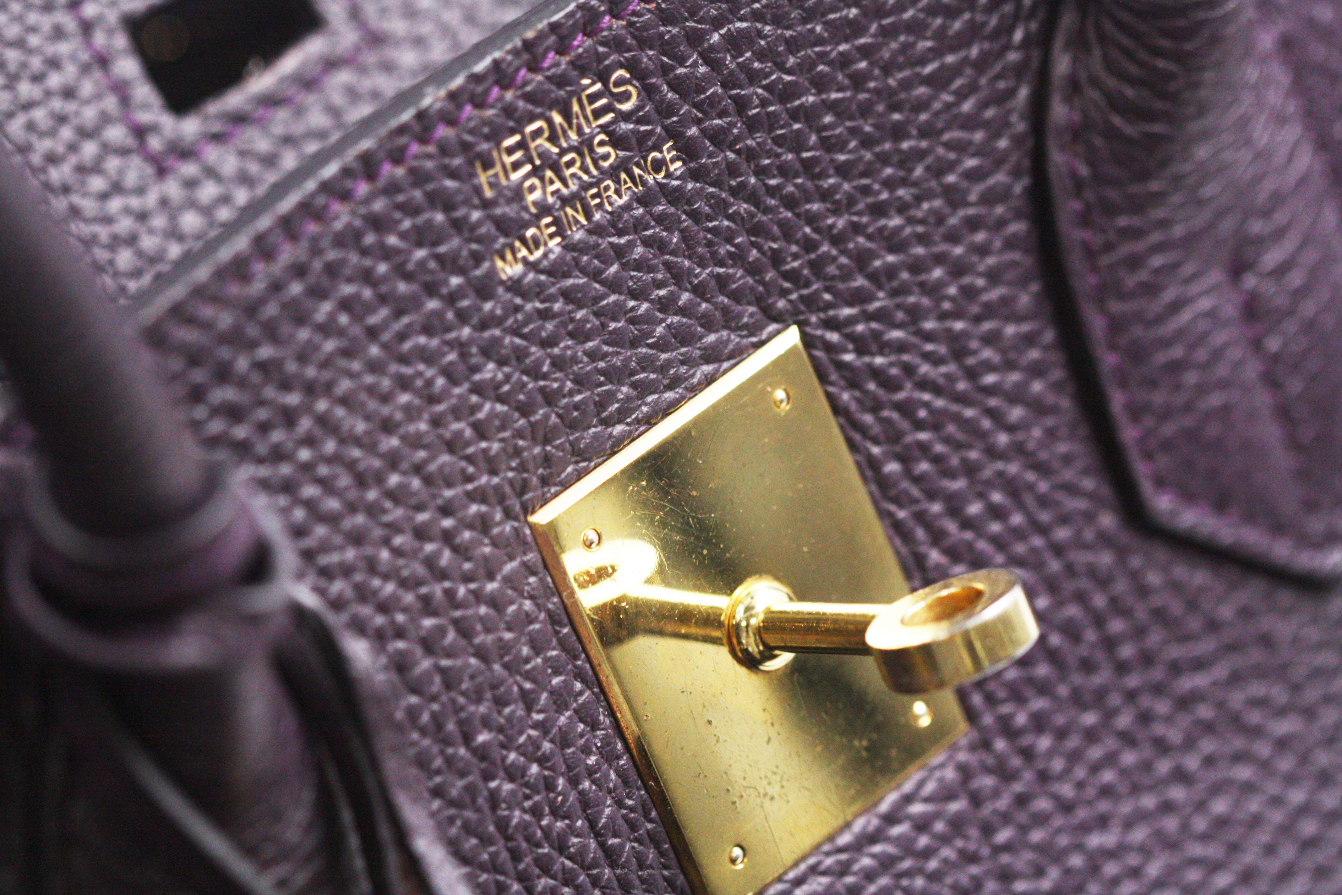 Hermès Birkin Raisin Togo Leather Gold Hardware Tote For Sale 5