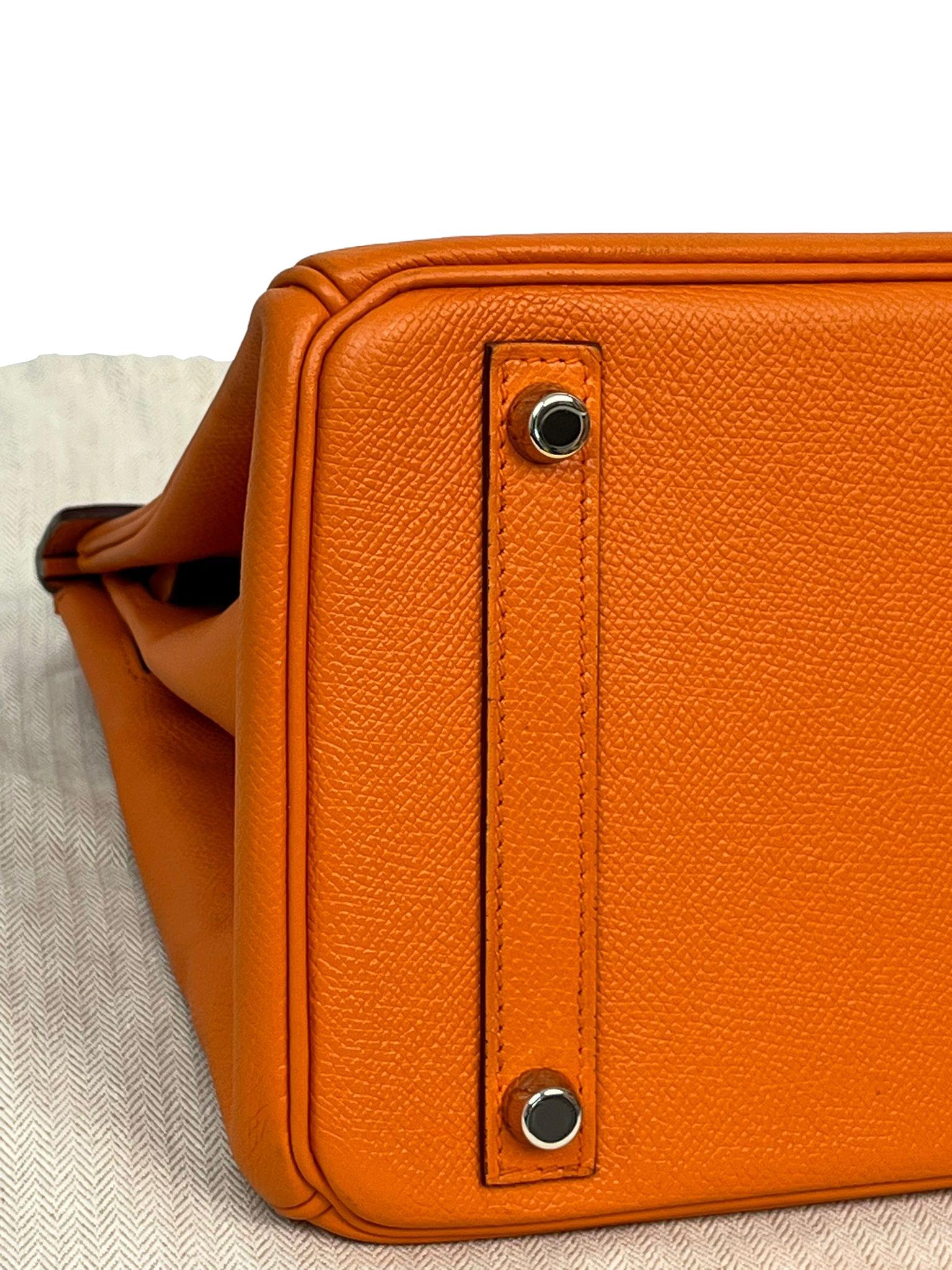 Hermes Birkin Retourne 30cm Orange Swift Calf Leather Handbag For Sale 7
