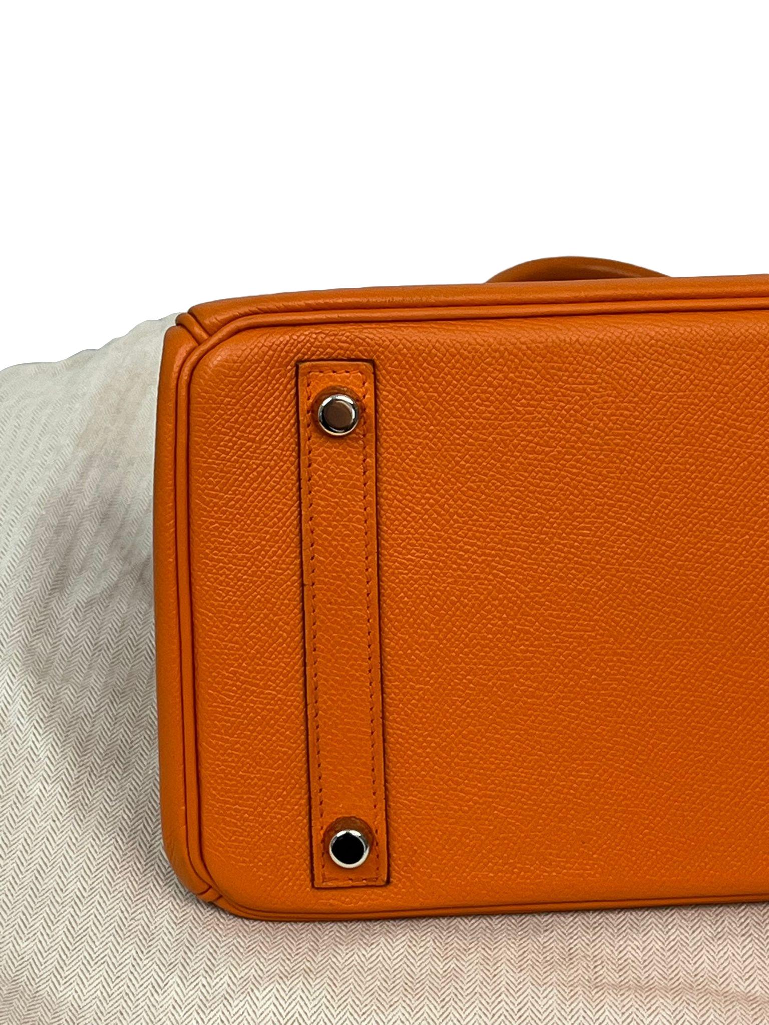 Hermes Birkin Retourne 30cm Orange Swift Calf Leather Handbag For Sale 8