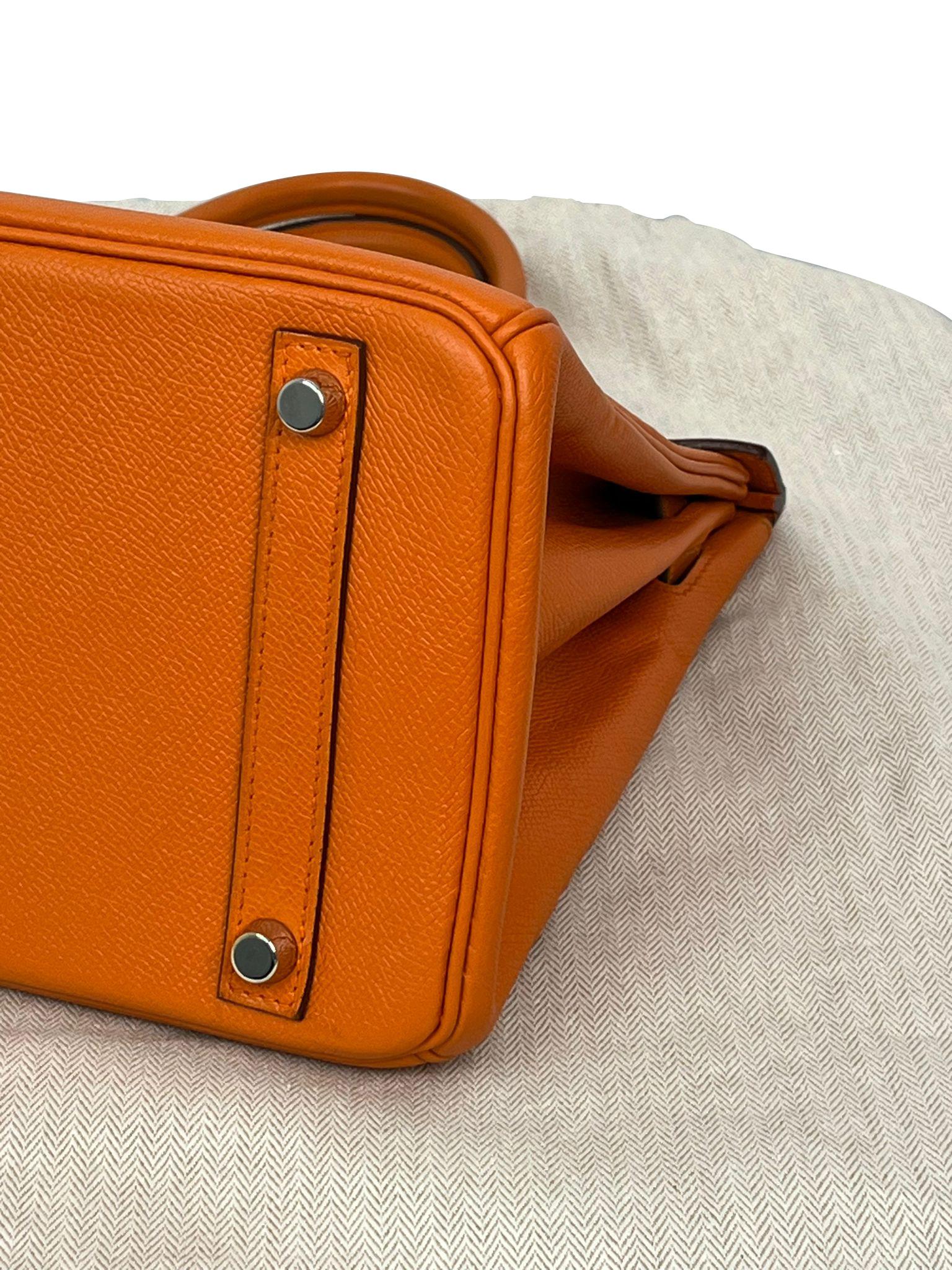 Hermes Birkin Retourne 30cm Orange Swift Calf Leather Handbag For Sale 10