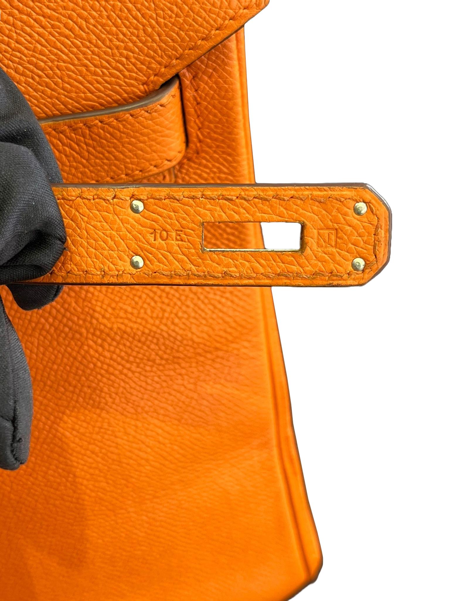 Hermes Birkin Retourne 30cm Orange Swift Calf Leather Handbag For Sale 13