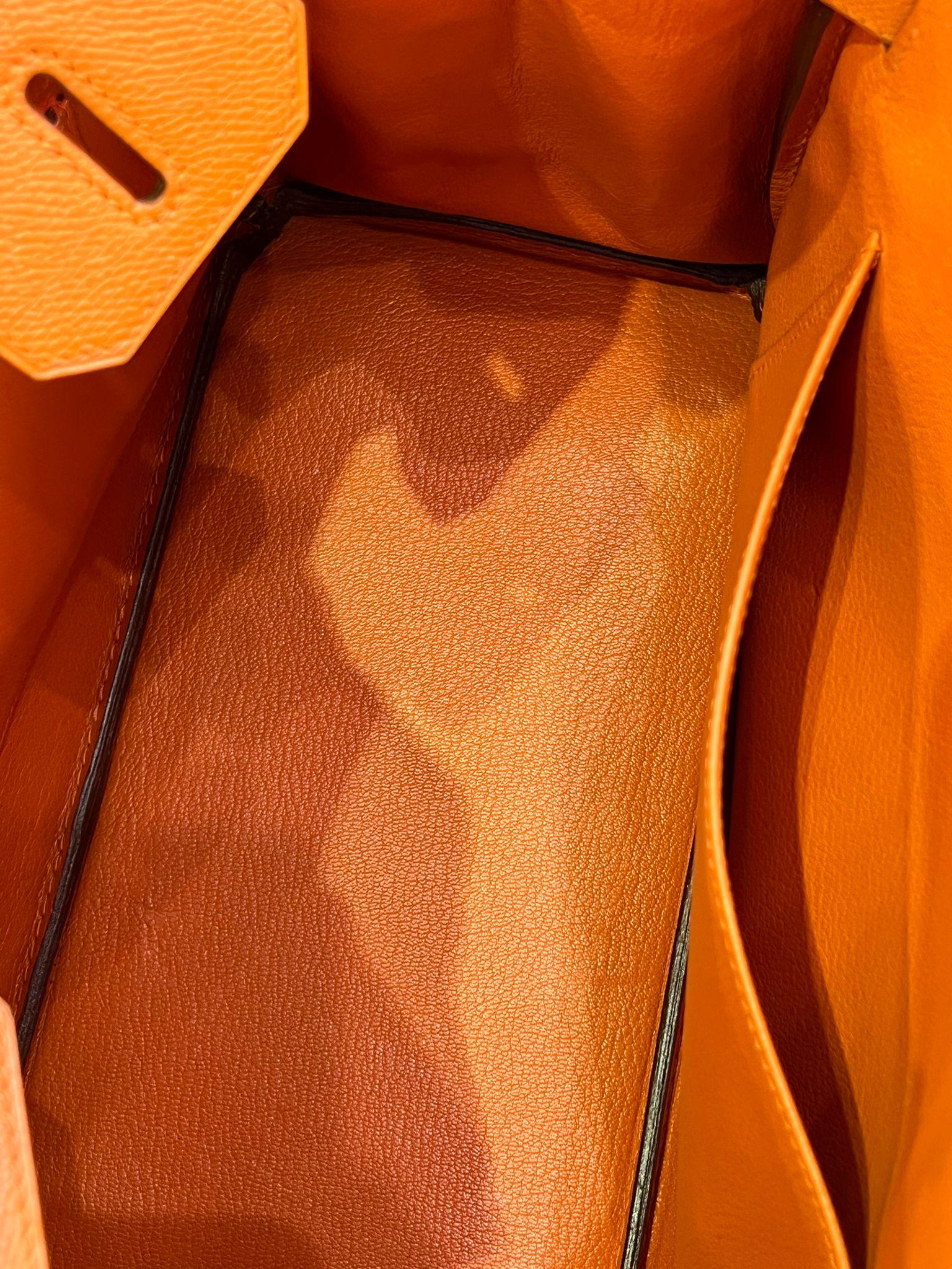 Hermes Birkin Retourne 30cm Orange Swift Calf Leather Handbag For Sale 15
