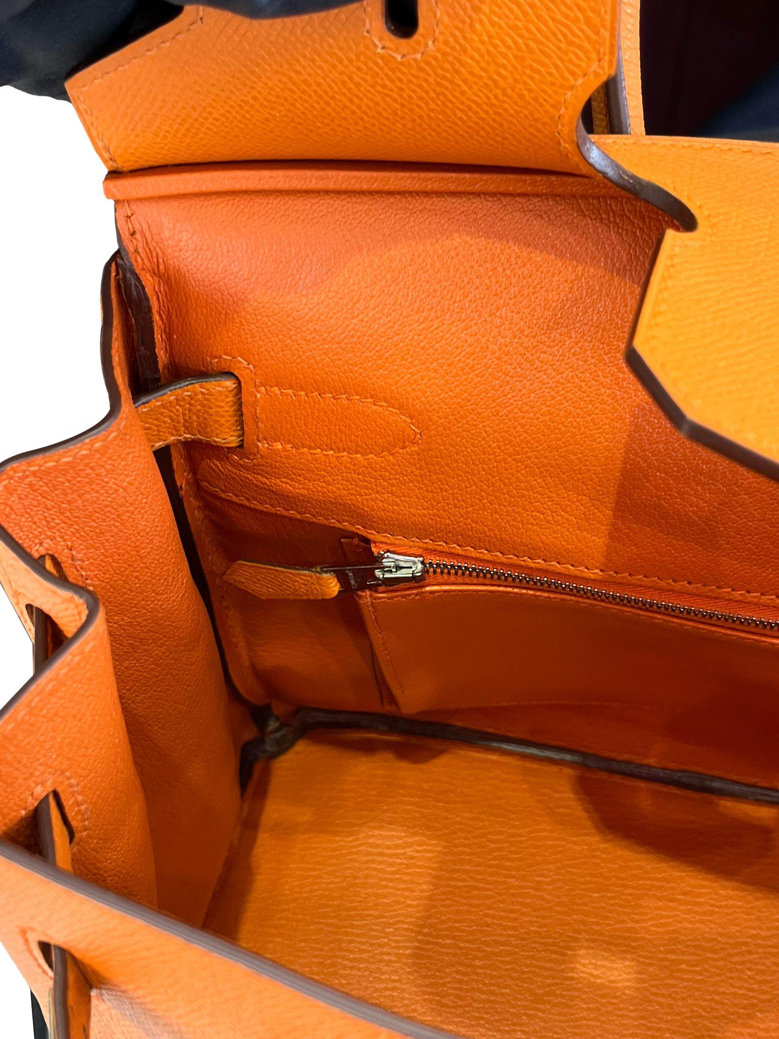 Hermes Birkin Retourne 30cm Orange Swift Calf Leather Handbag For Sale 16