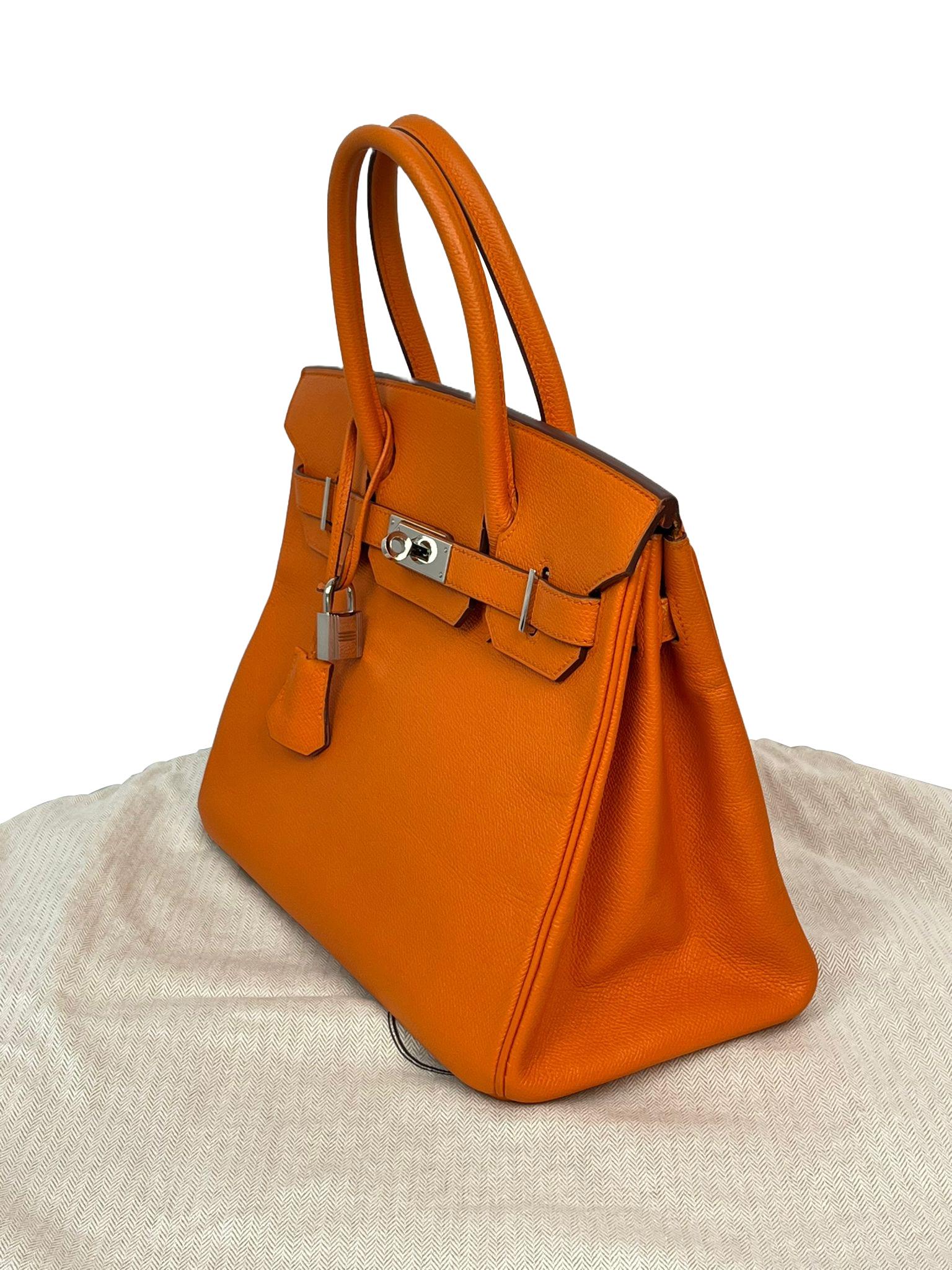 Hermes Birkin Retourne 30cm Orange Swift Calf Leather Handbag For Sale 1