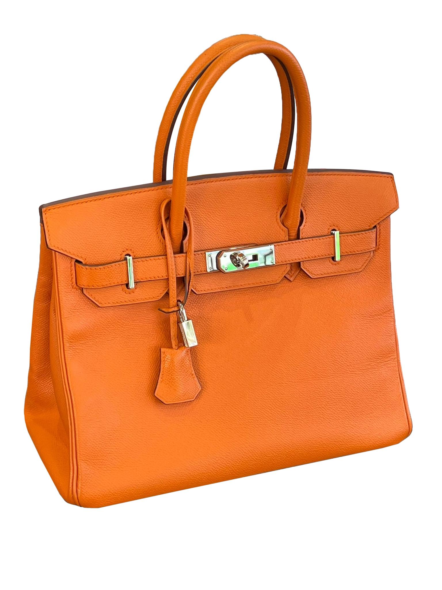 Hermes Birkin Retourne 30cm Orange Swift Calf Leather Handbag For Sale 2