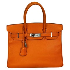 Hermes Birkin Retourne 30cm Orange Swift Kalbslederhandtasche