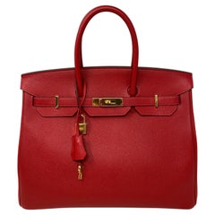 Hermes Birkin Rouge Casaque 35 Bag