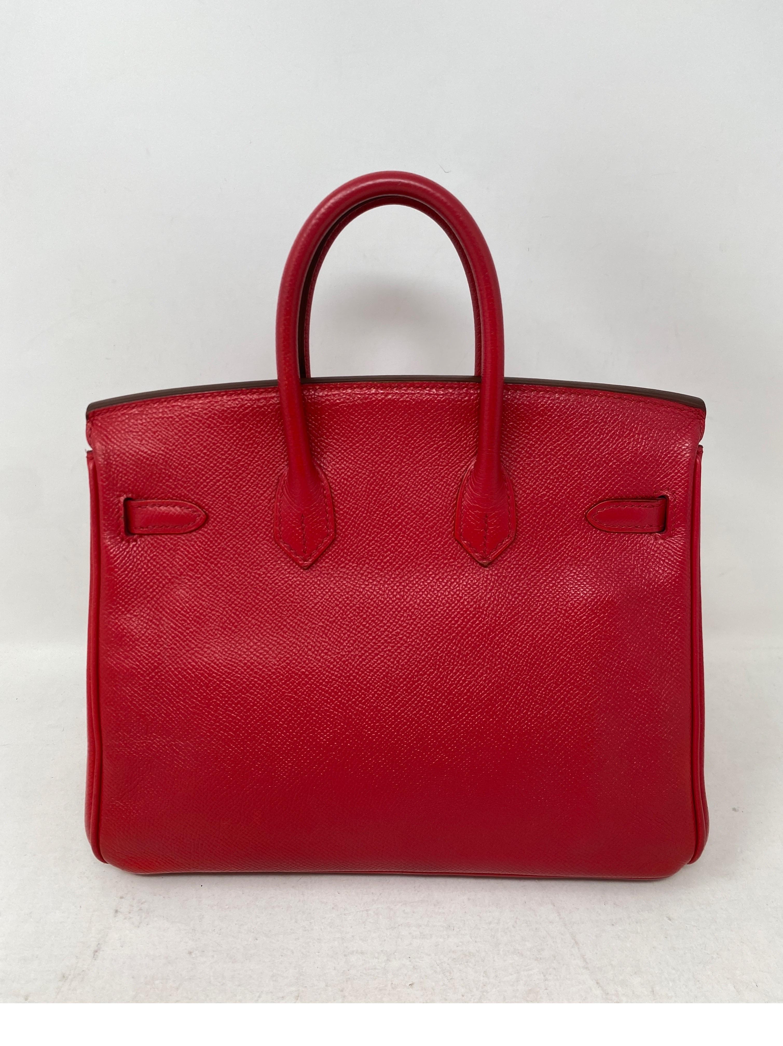 Hermes Birkin Bouganvillea Red 25 Bag In Excellent Condition In Athens, GA