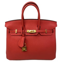 Hermes Birkin Rouge Pivoine 25 Bag