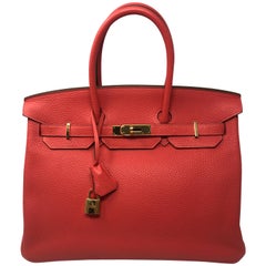 Hermes Birkin Rouge Pivoine 35 