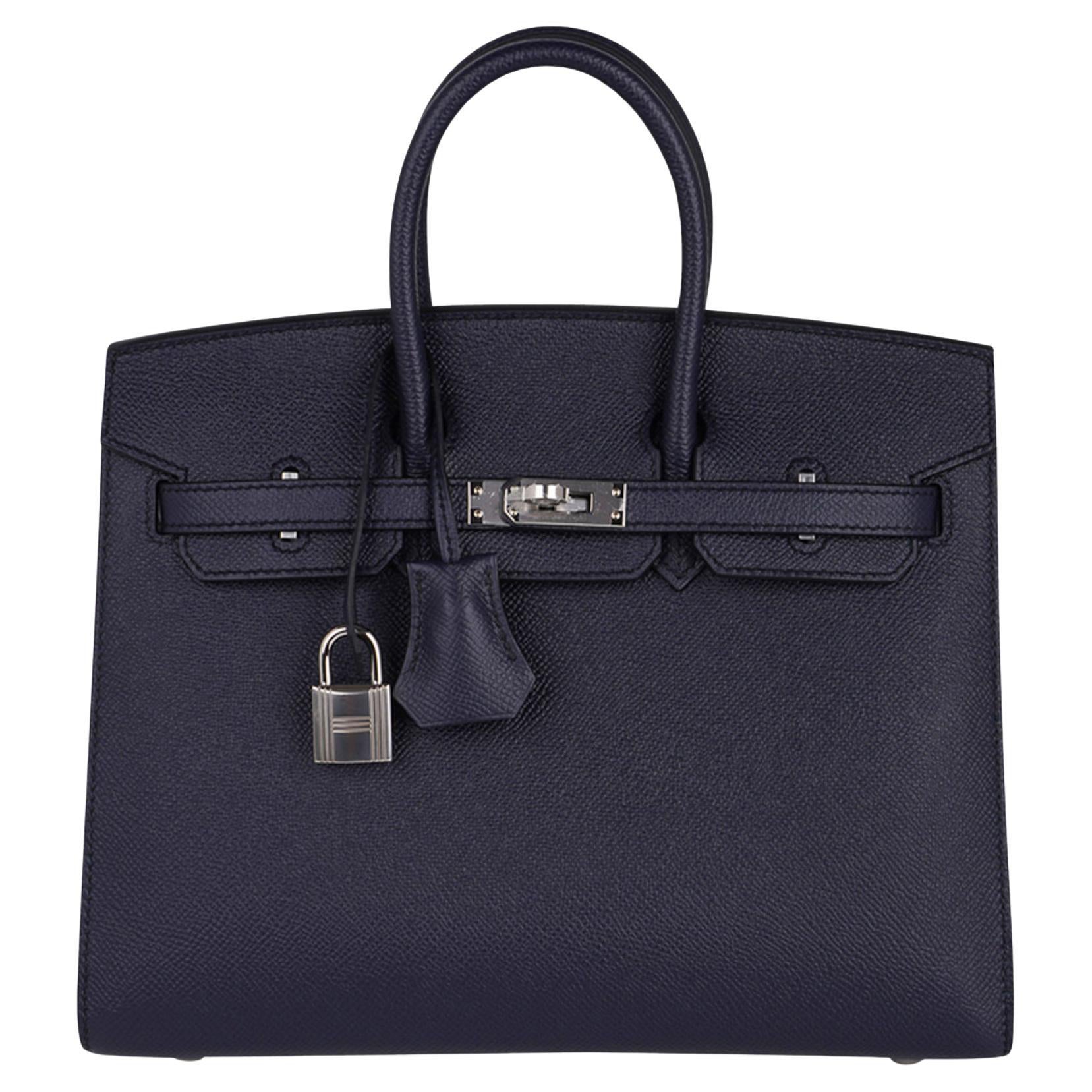 Hermes Birkin Sellier 25 Bolso Piel Epsom Azul Indigo Herraje Paladio