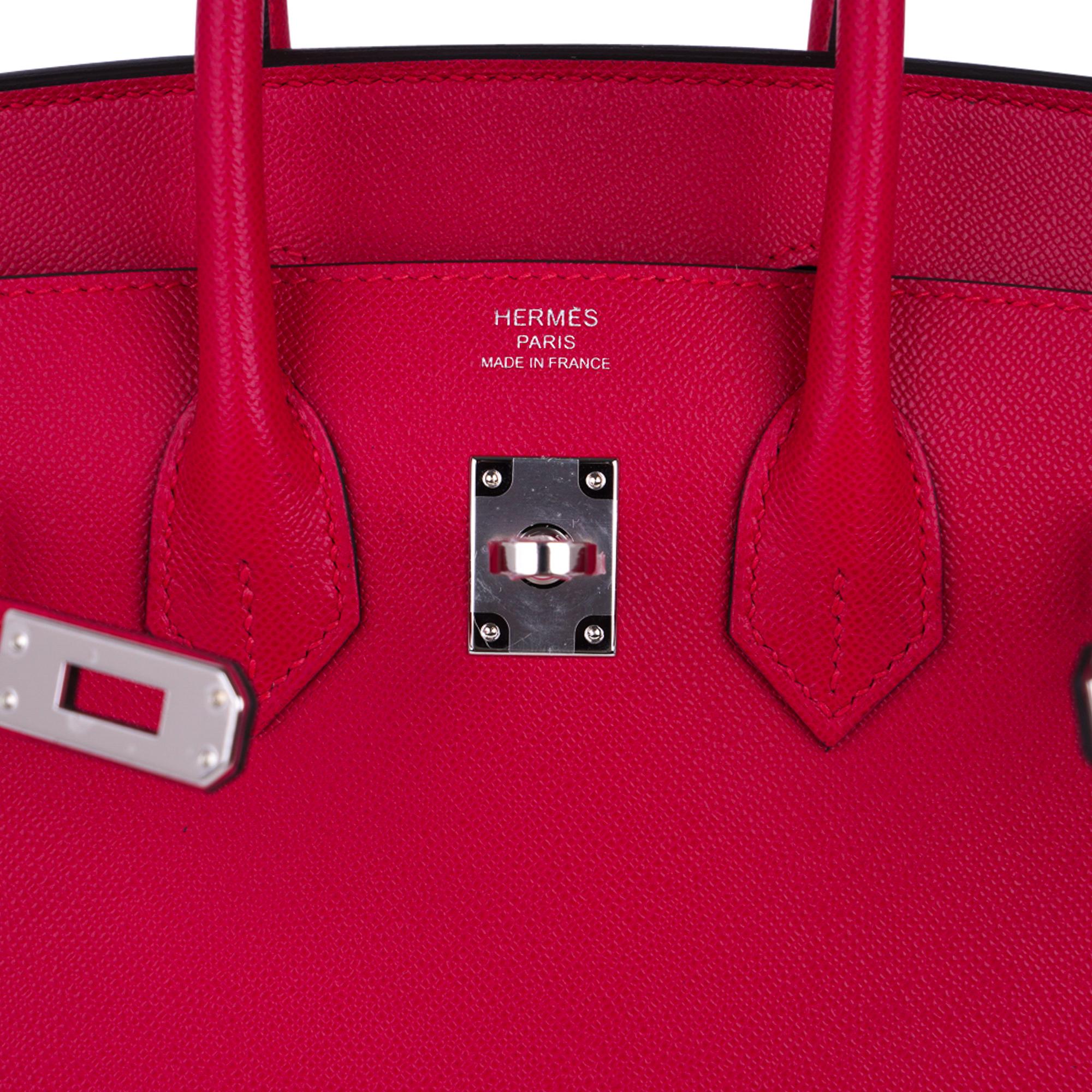 Women's Hermes Birkin Sellier 25 Bag Framboise Veau Madame Palladium Hardware Limited Ed For Sale