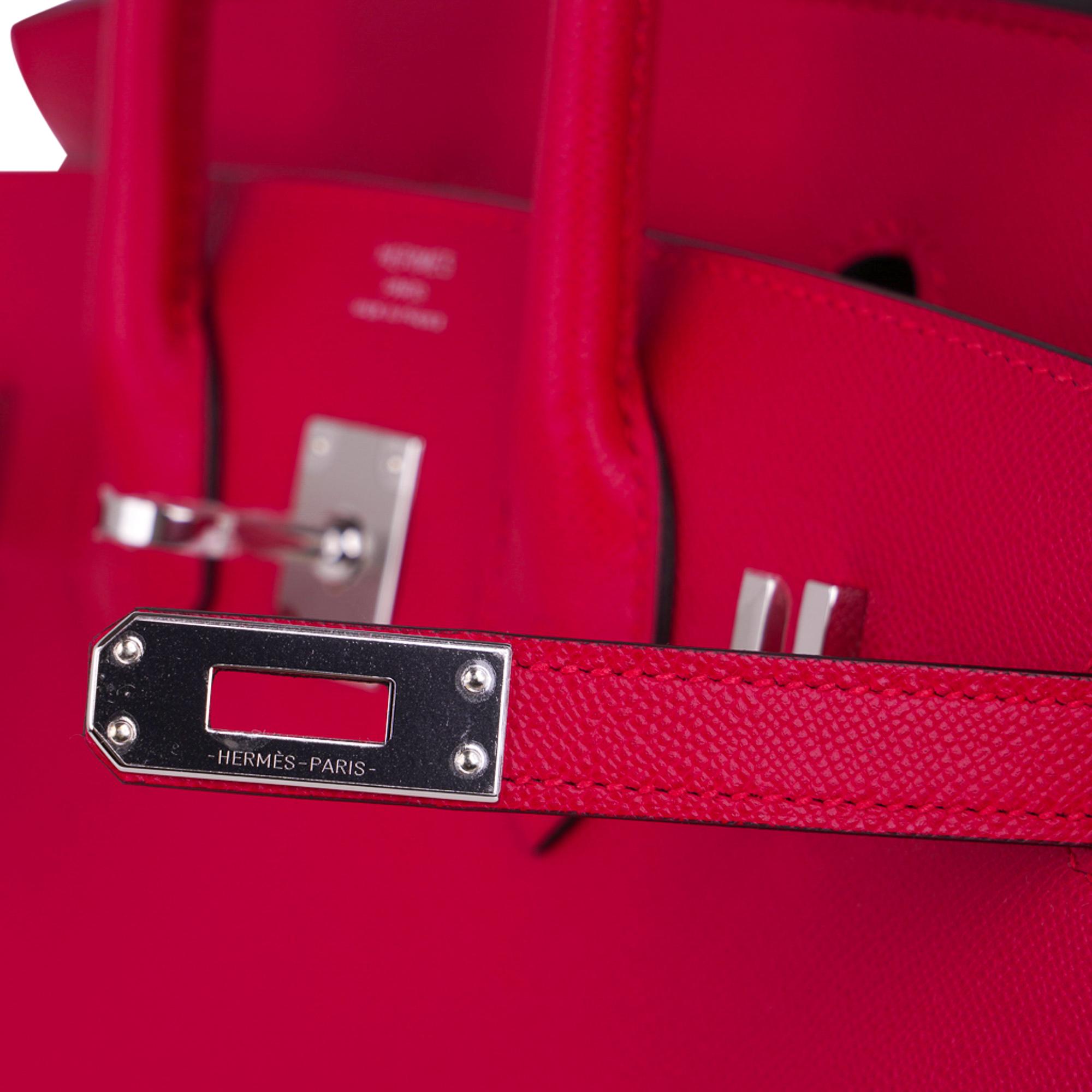 De las mujeres Hermes Birkin Sellier 25 Bolso Framboise Veau Madame Piel Herrajes Paladio en venta