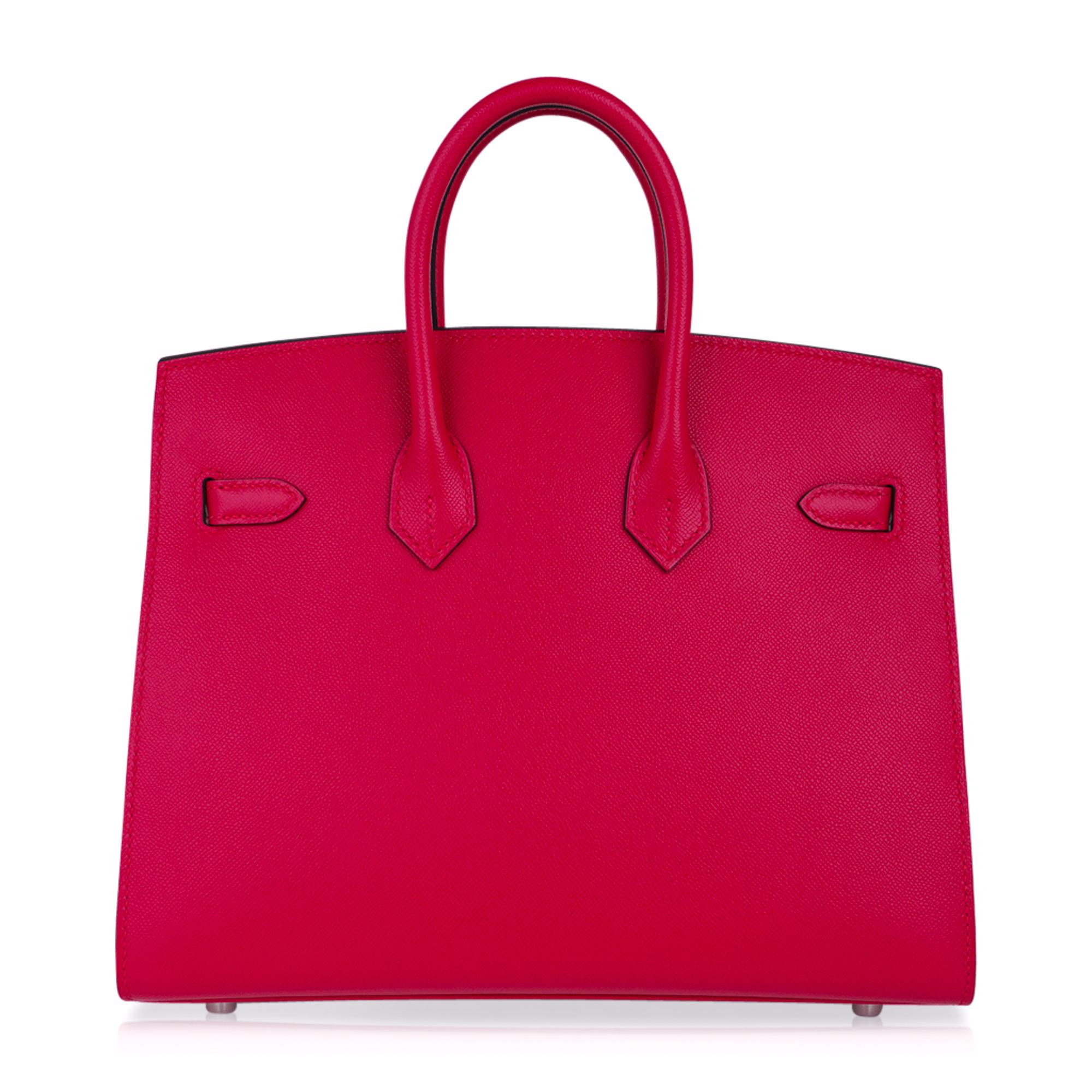 Hermes Birkin Sellier 25 Bolso Framboise Veau Madame Piel Herrajes Paladio en venta 2
