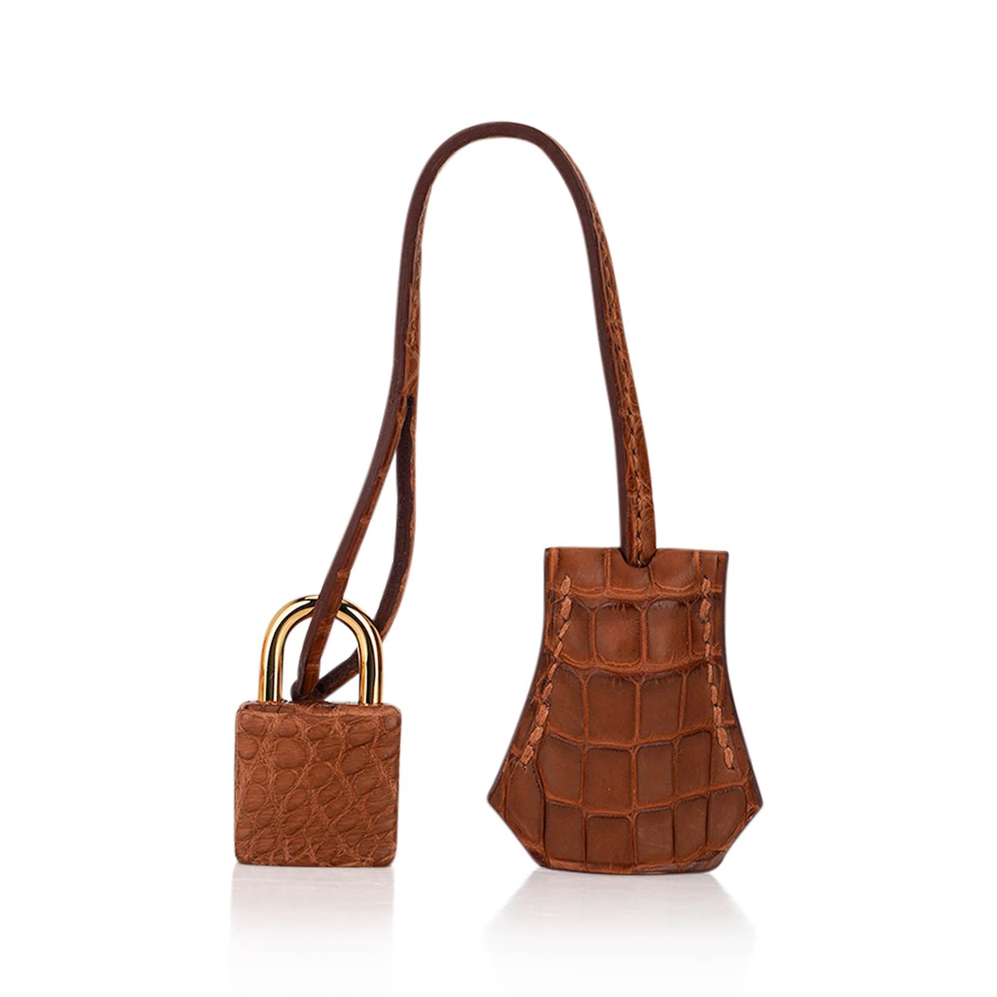 Hermes Birkin Sellier 25 Bag Gold Matte Alligator with Gold Hardware For Sale 2