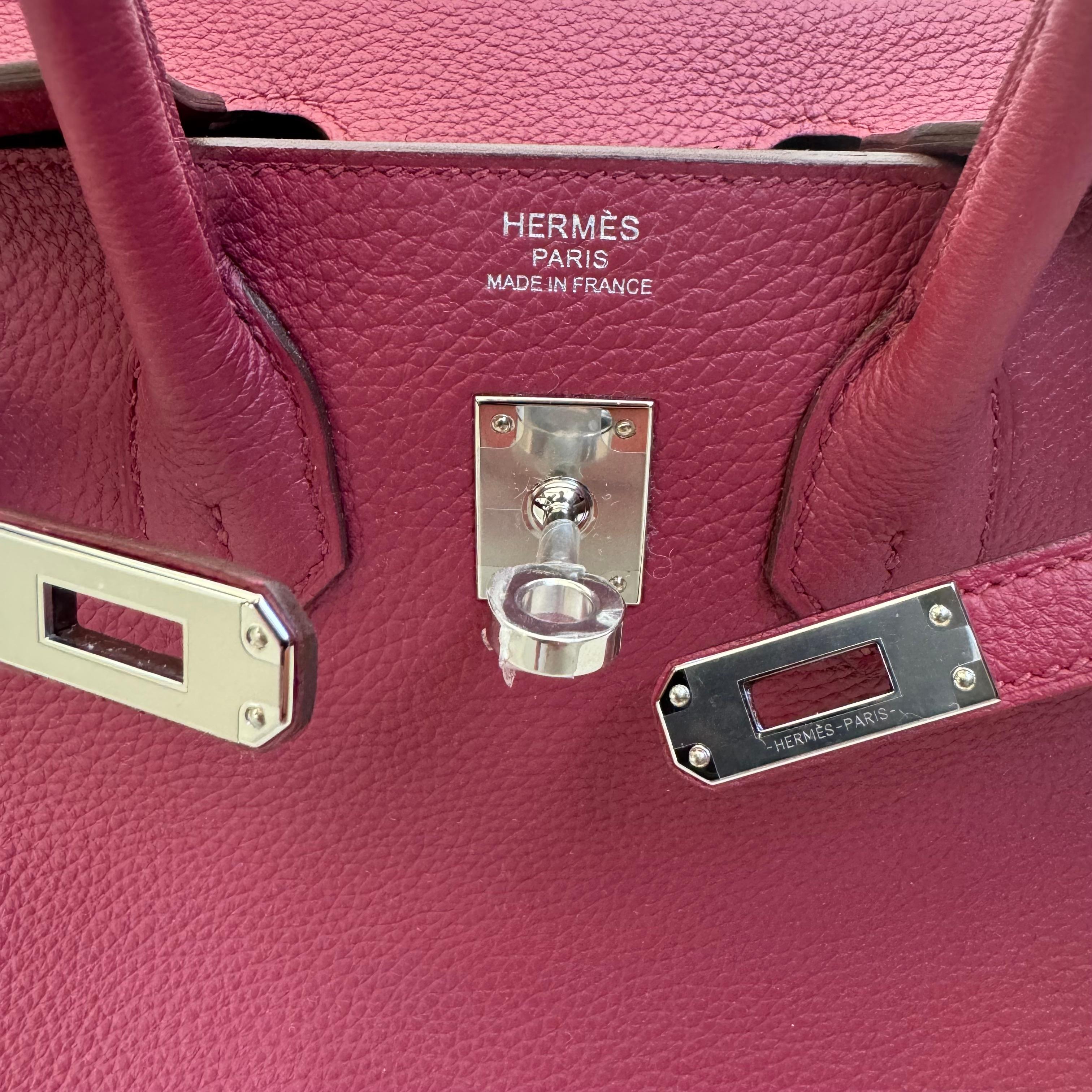 Hermes Birkin Sellier 25 Bag Palladium Hardware, 2024 France In New Condition For Sale In Los Angeles, CA