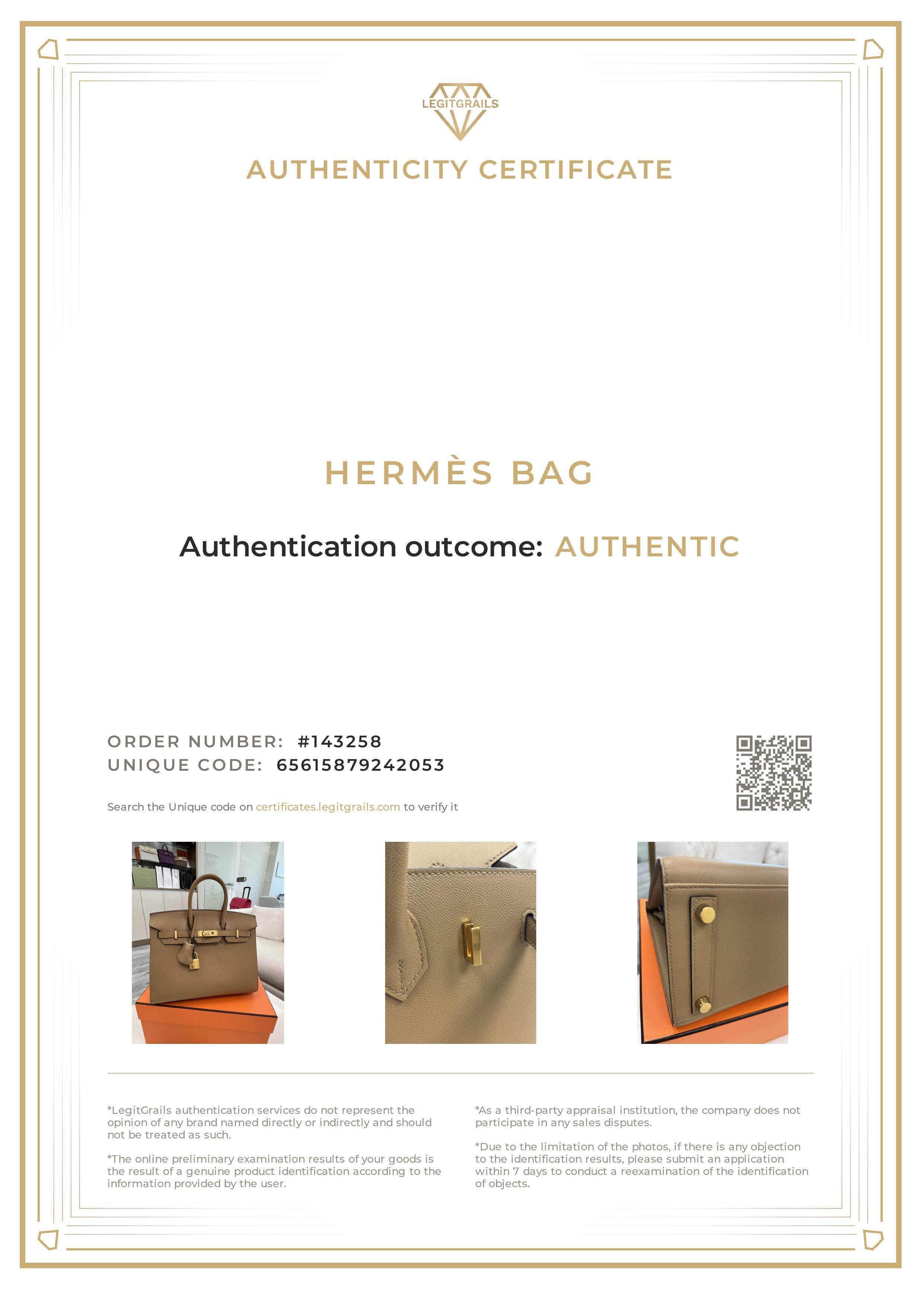 Hermes Birkin Sellier 25 Chai Madame Bolso de piel con dos correas y herrajes dorados en venta 15