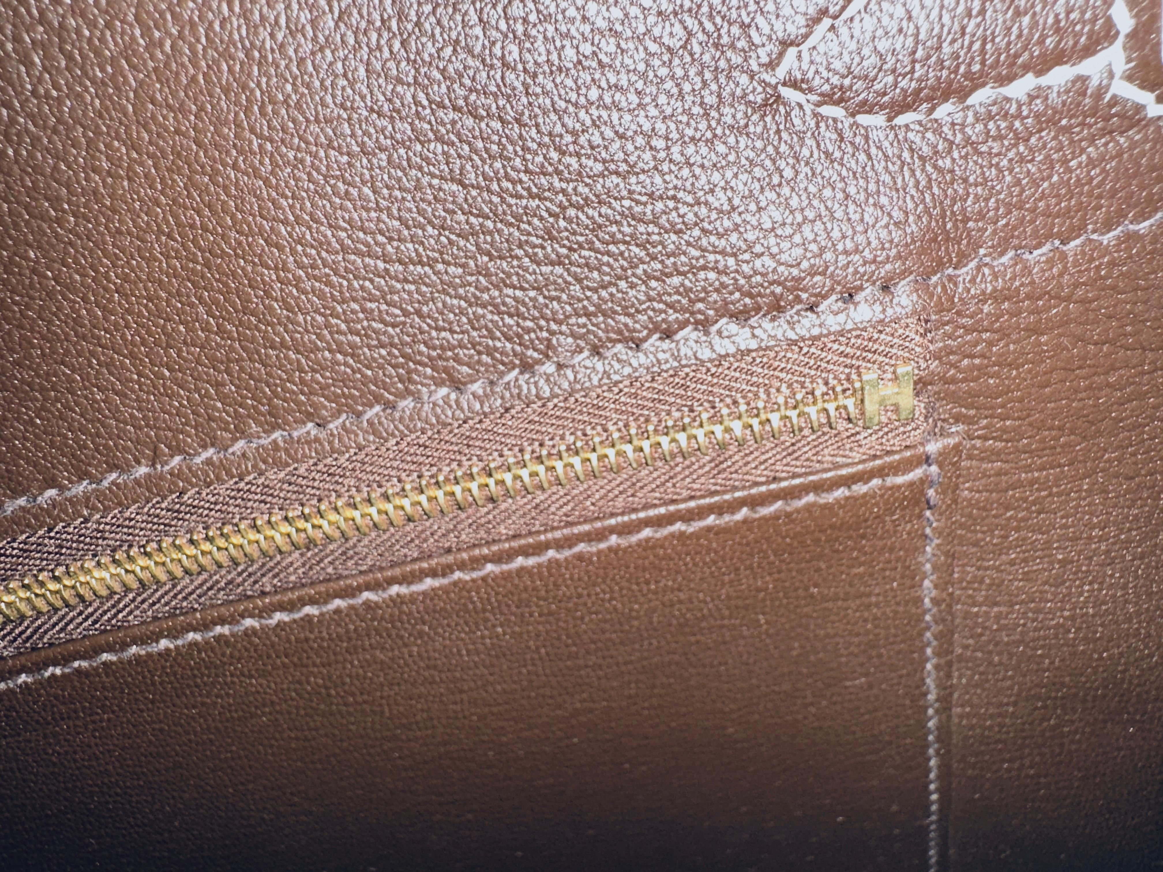 Hermes Birkin Sellier 25 Craie Espom Cacao Interior Rose Gold Hardware Bag 5