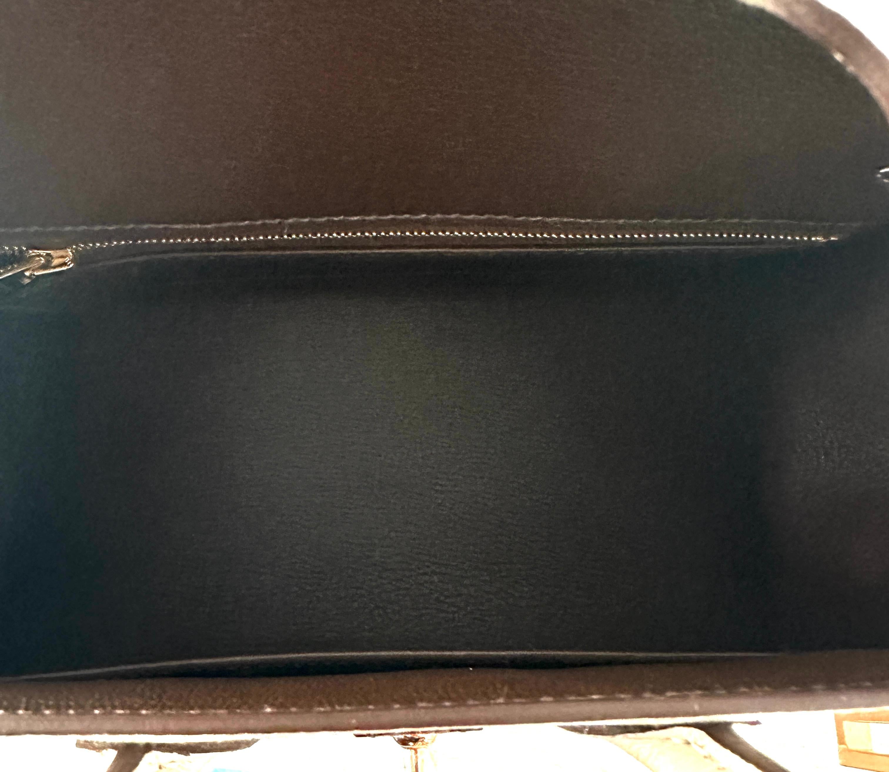 Hermes Birkin Sellier 25 Craie Espom Cacao Interior Rose Gold Hardware Bag 6
