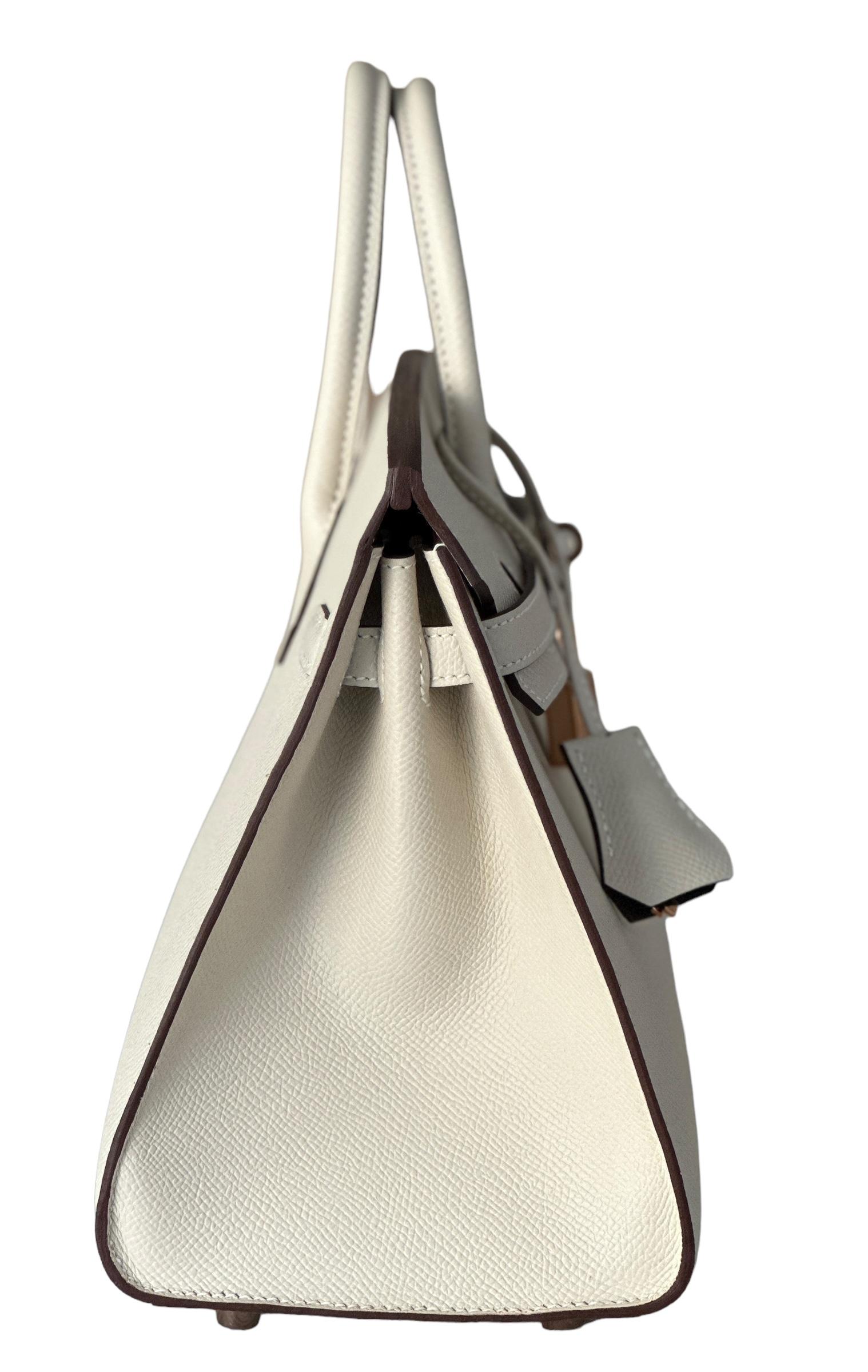Hermes Birkin Sellier 25 Craie Espom Cacao Interior Rose Gold Hardware Bag 3