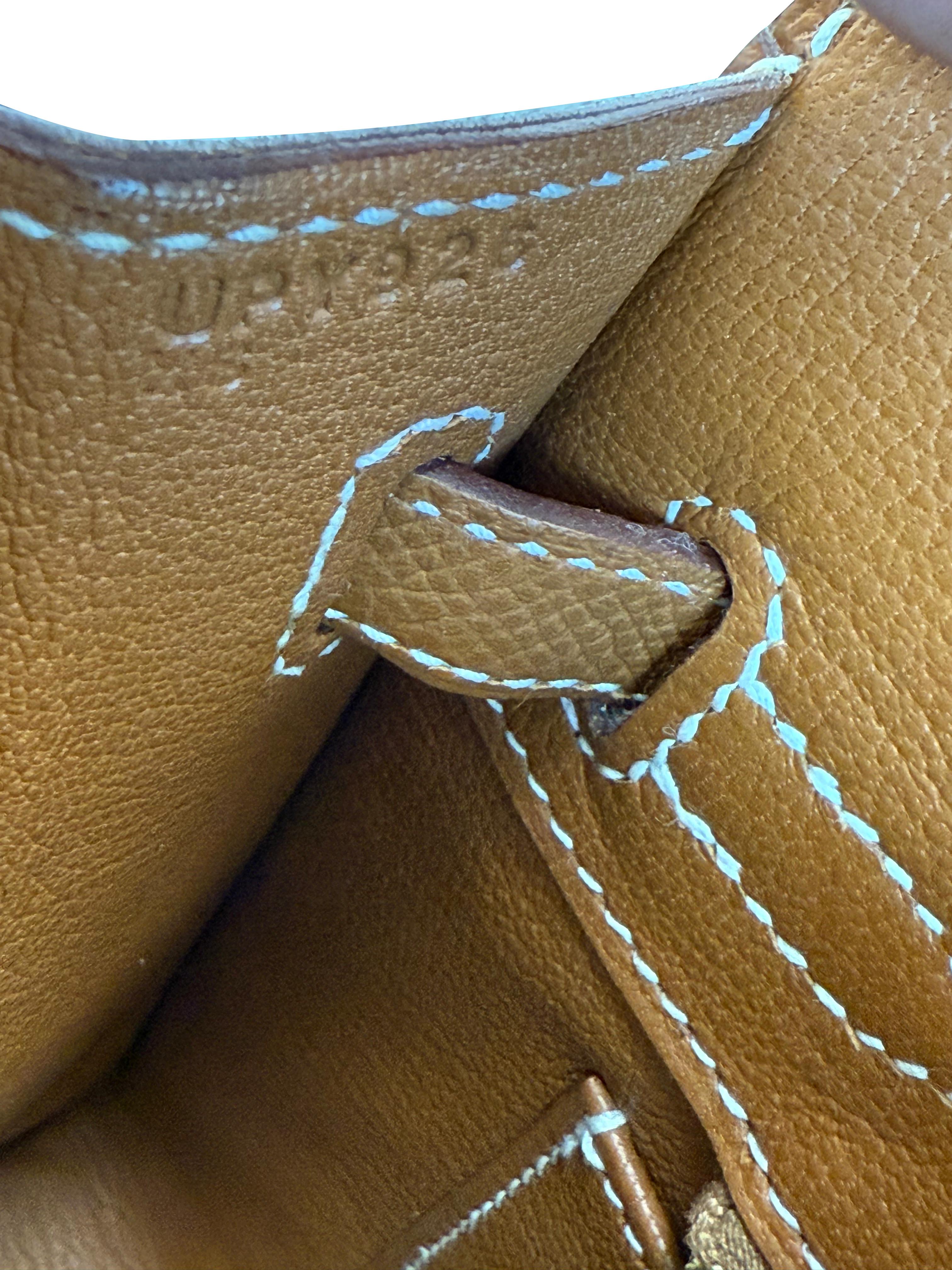Hermes Birkin Sellier 25 in pelle Epsom oro con manici arrotolati e hardware dorato in vendita 7