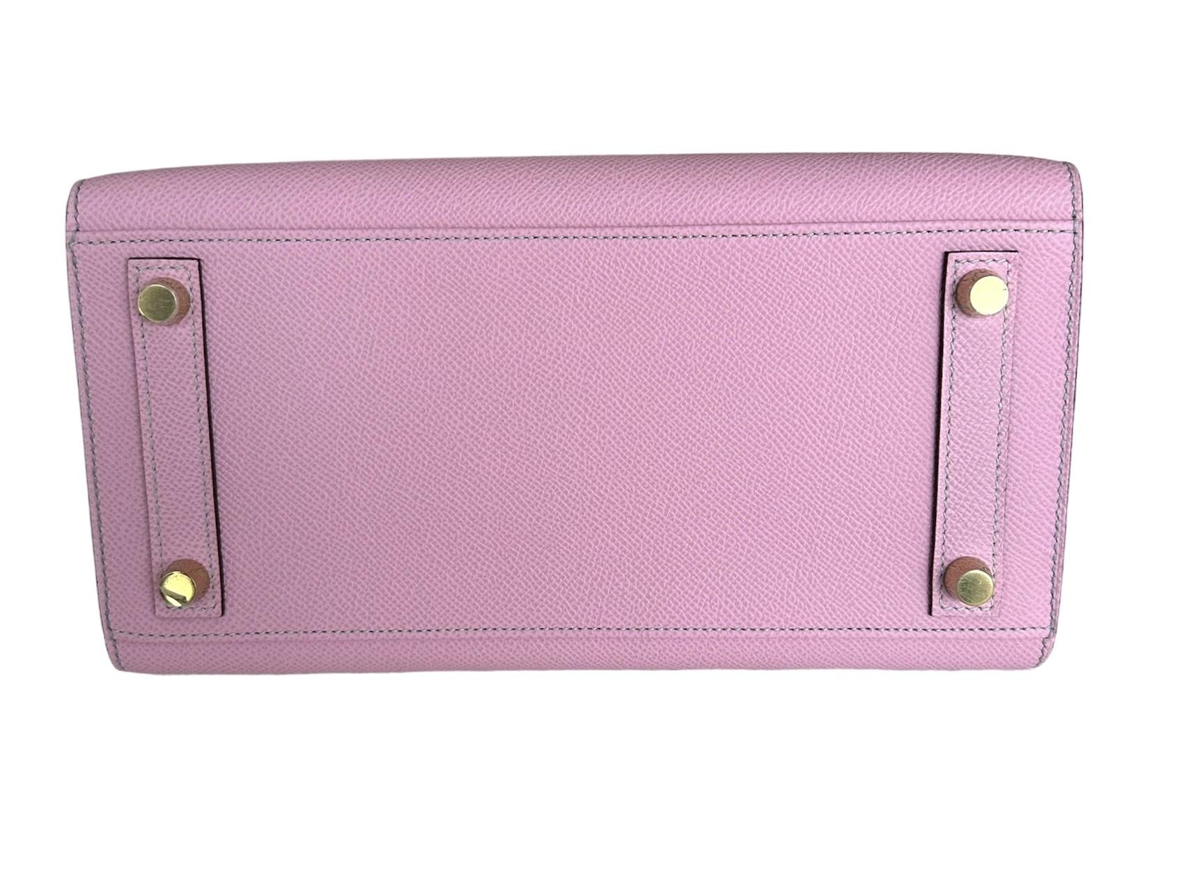 Hermes Birkin Sellier 25 Mauve Sylvestre Blue Glacier Gold Horseshoe Stamp In New Condition In West Chester, PA