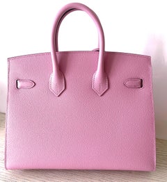 Hermes Birkin Sellier 25 Mauve Sylvestre Gris Perle Rose Gold Horseshoe Stamp