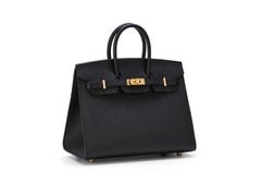 Hermès Birkin Sellier 25 Noir Epsom Gold Hardware