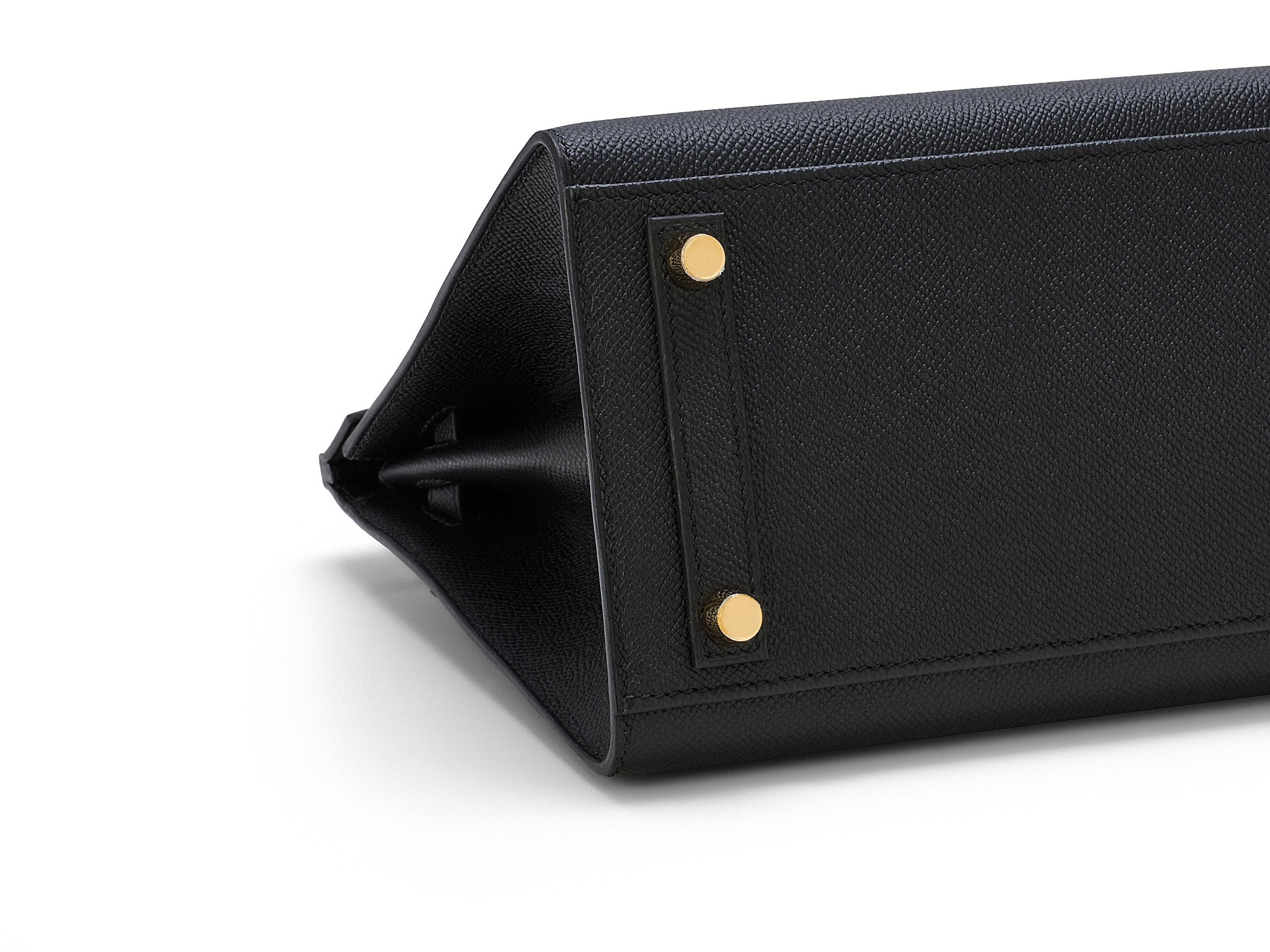 Hermès Birkin Sellier 25 Noir Epsom Gold Hardware en vente 2
