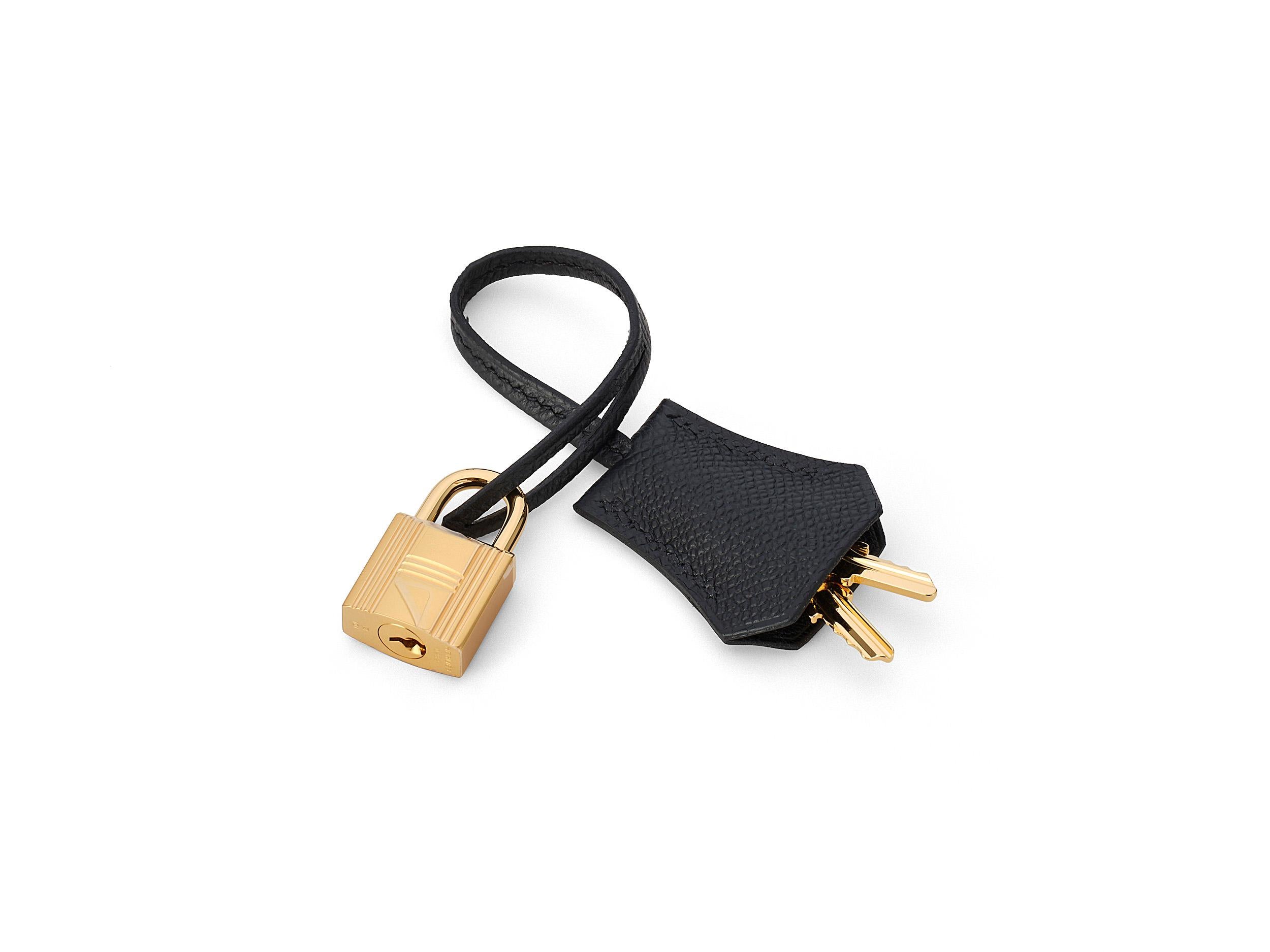Hermès Birkin Sellier 25 Noir Epsom Gold Hardware en vente 4