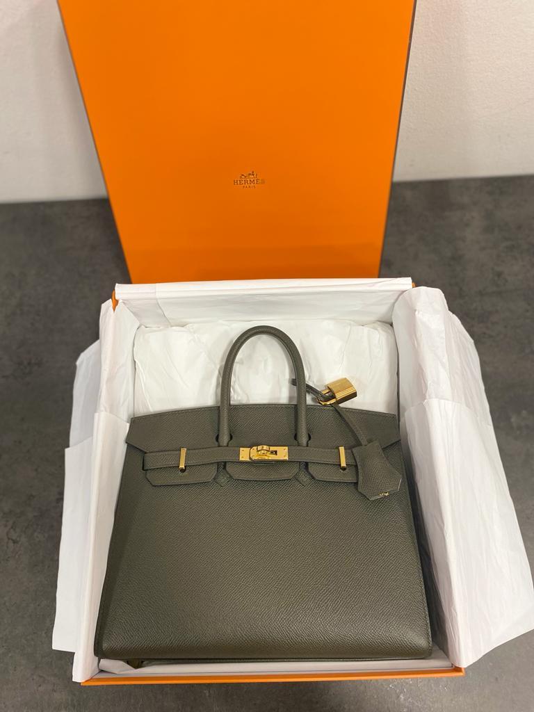 Hermés Birkin Sellier 25cm Epsom Vert de Gris GHW 6