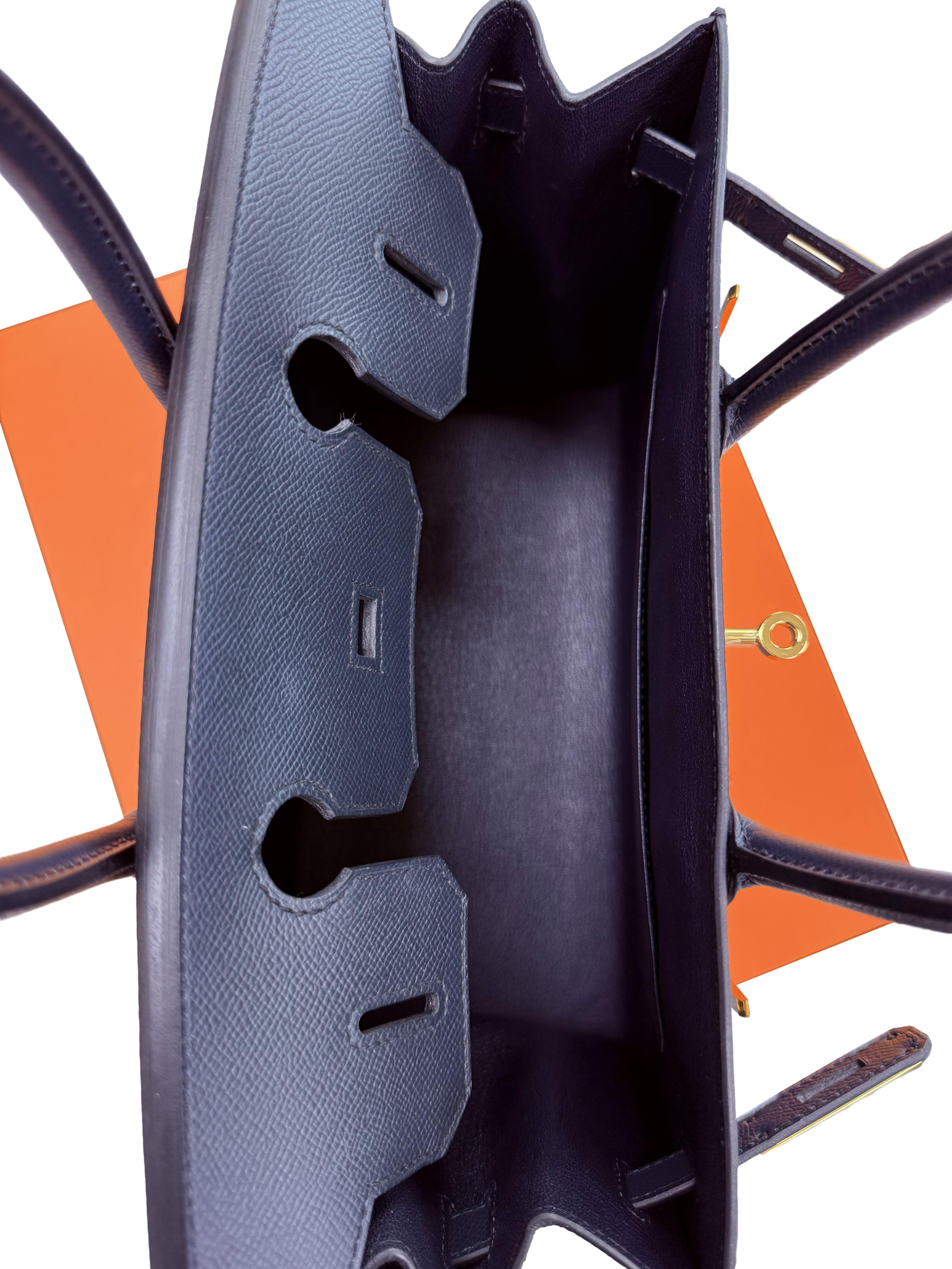 Hermes Birkin Sellier 30 Noir Cuir d'Epsom avec quincaillerie dorée Sac à main en vente 14