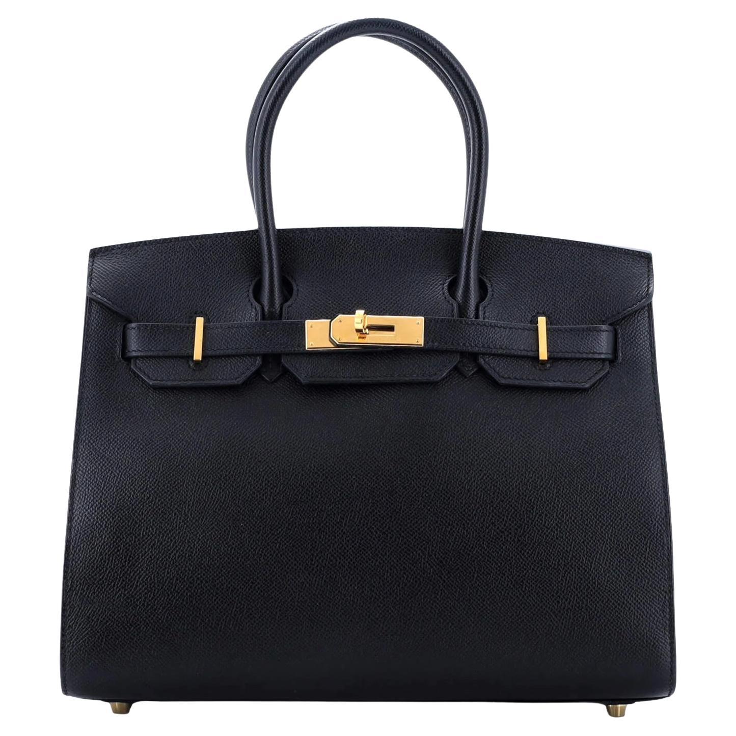 Hermes Birkin Sellier 30 Noir Epsom Leder mit Gold Hardware Handtasche
