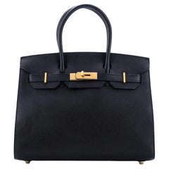 Hermes Birkin Sellier 30 Noir in pelle d'Epsom con finiture dorate