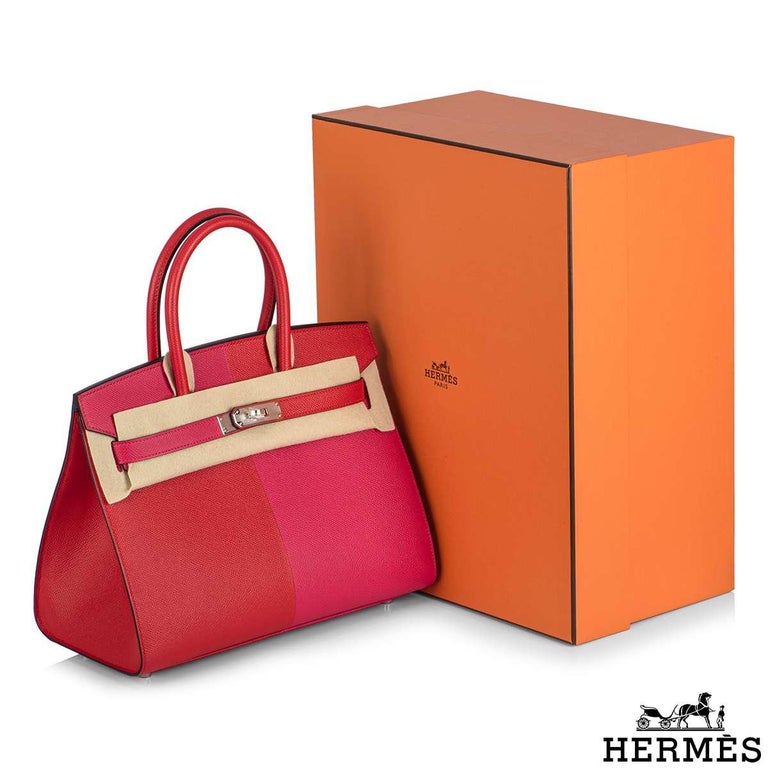 Hermès Birkin Sellier 30cm Casaque Veau Epsom Rouge de Coeur/Rose Extreme PHW 5