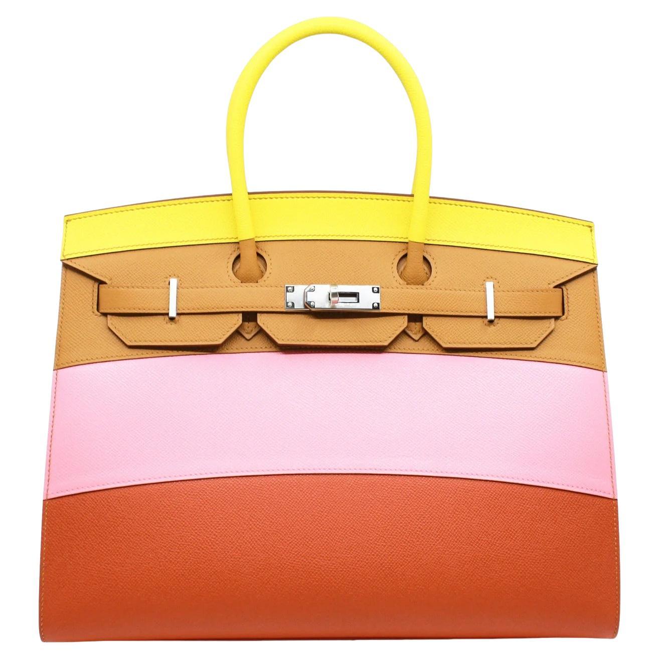 Hermes Shadow Birkin 35 Bag Limited Edition Gold Evercalf Leather New –  Mightychic