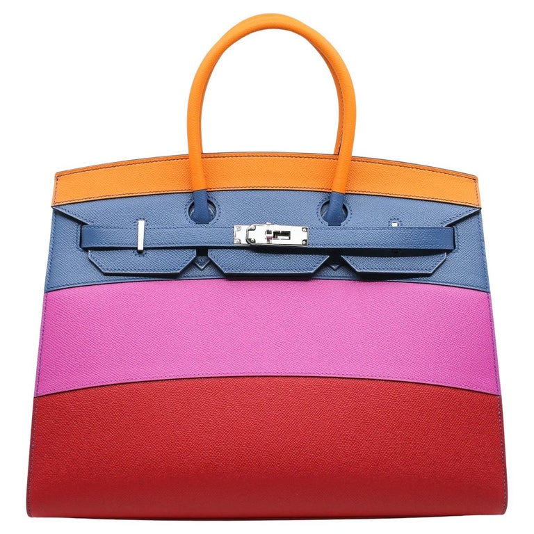 Hermes Birkin Sellier 35cm Limited Edition Rainbow For Sale at 1stDibs