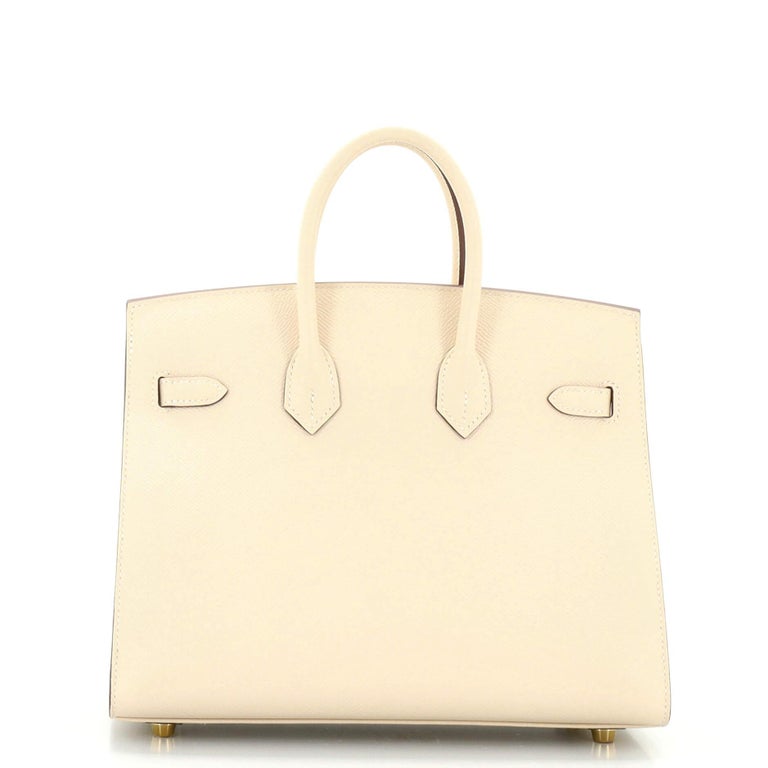 Hermes Birkin Sellier Bag Bicolor Epsom With Brushed Gold Hardware 25