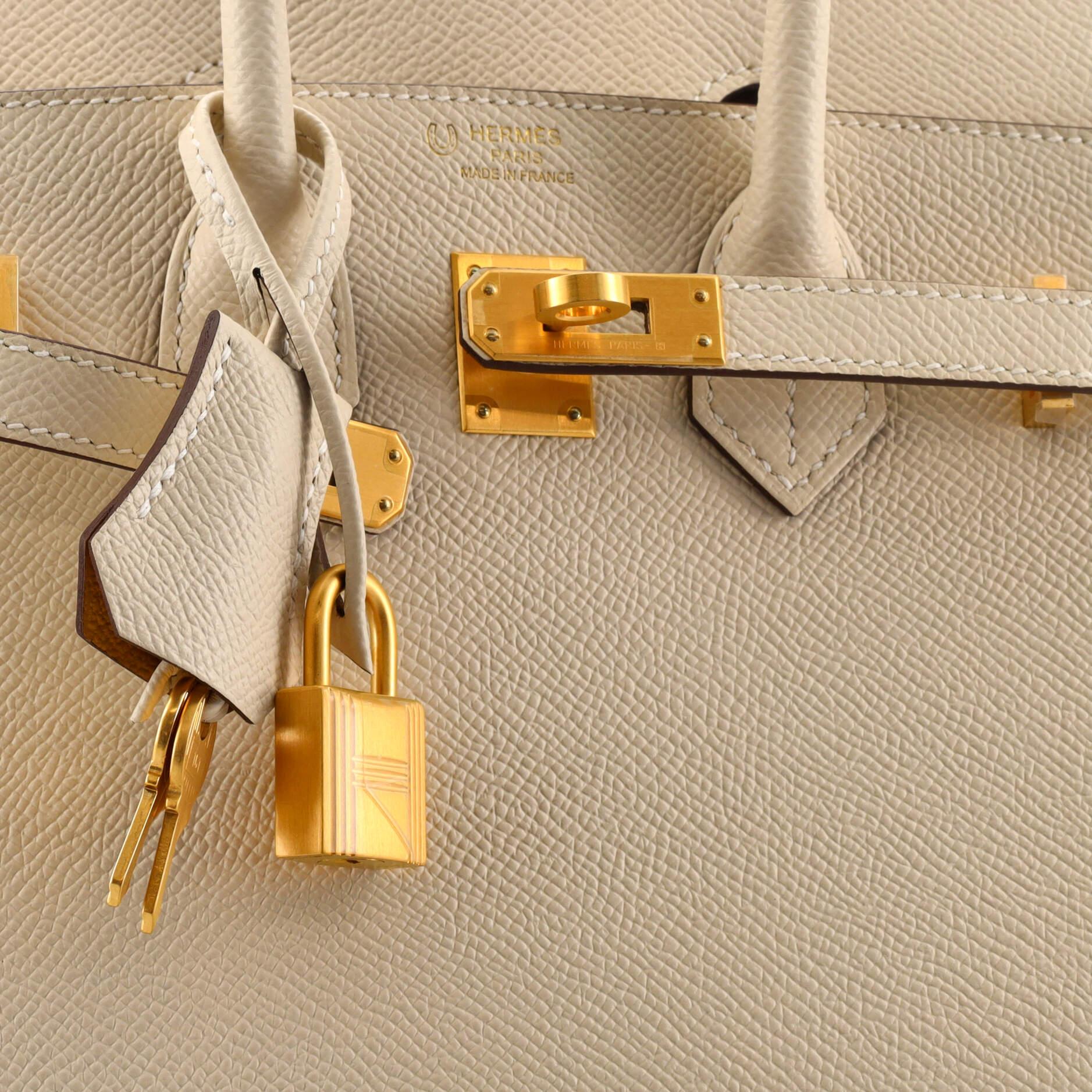 Hermes Birkin Sellier Bag Bicolor Epsom with Brushed Gold Hardware 25 In Good Condition In NY, NY