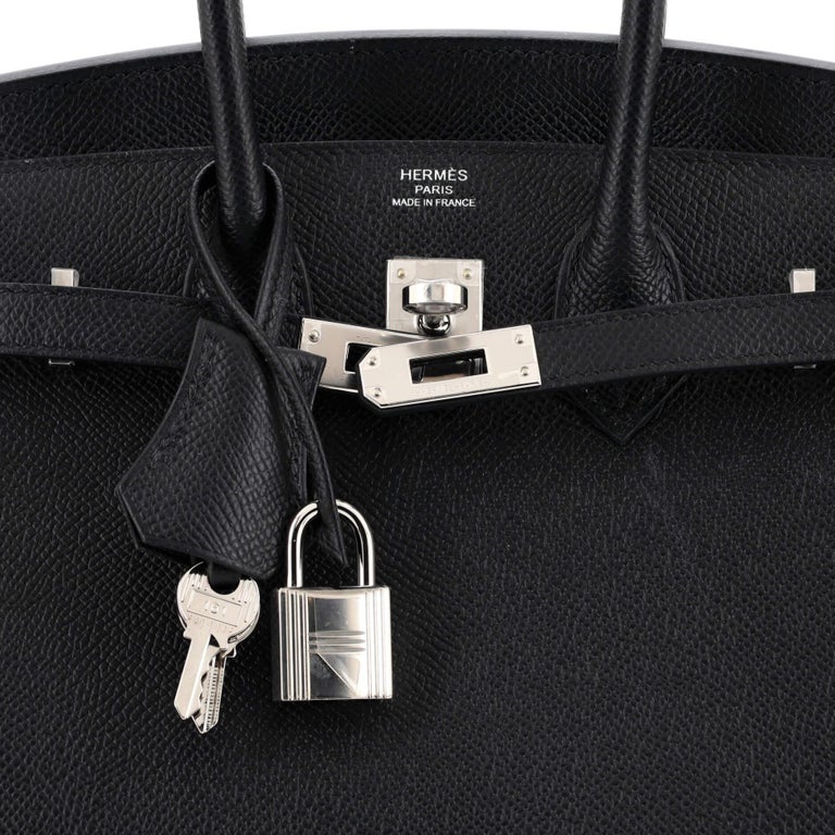 Hermes Black Palladium hardware Epsom Birkin Sellier 25 Bag Hermes