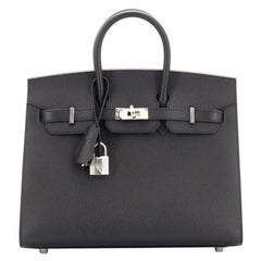 Hermès Birkin Sellier Tasche Schwarz Epsom mit Palladiumbeschlägen 25