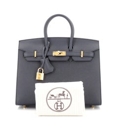 Hermes Birkin Sellier Bag Bleu Indigo Epsom with Gold Hardware 25