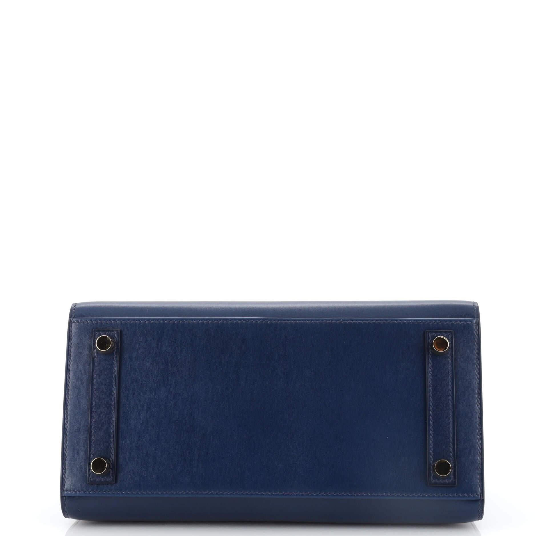 Hermes Birkin Sellier Bag Bleu Saphir Box Calf with Gold Hardware 25 1