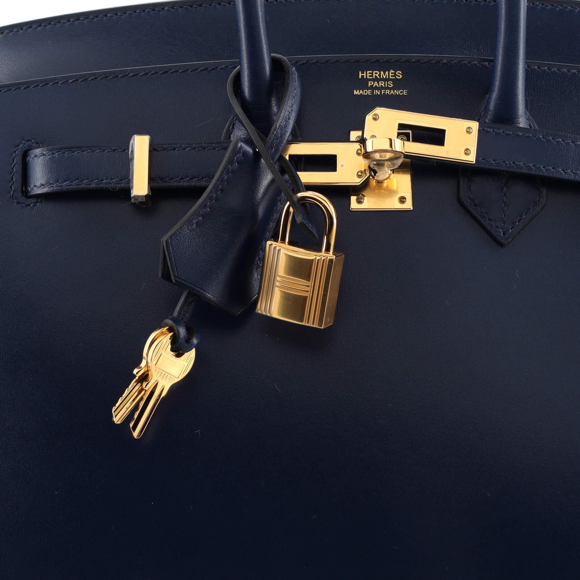 Hermes Birkin Sellier Bag Bleu Saphir Box Calf with Gold Hardware 25 3