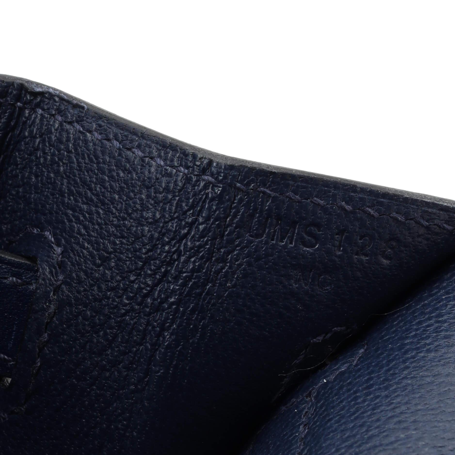 Hermes Birkin Sellier Bag Bleu Saphir Box Calf with Gold Hardware 25 5