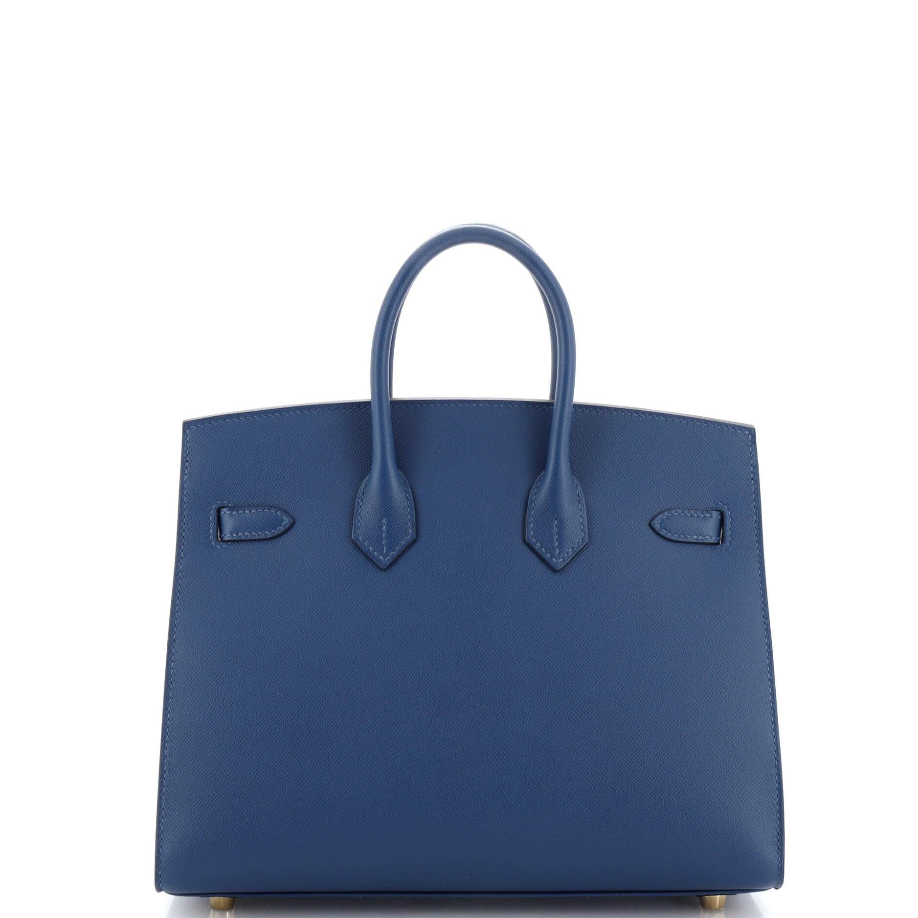 Hermes Birkin Sellier Bag Deep Blue Madame with Gold Hardware 25 In Good Condition In NY, NY